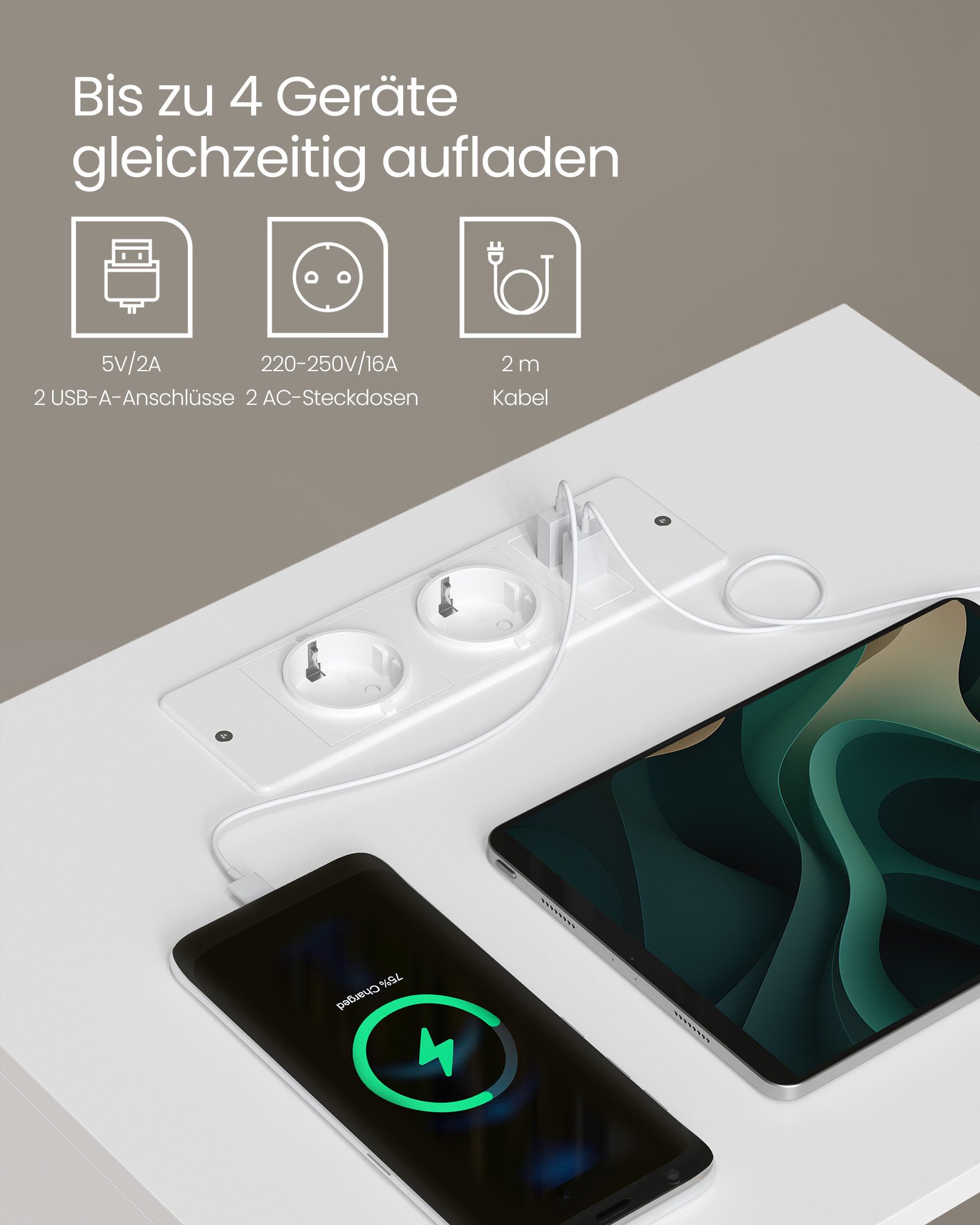 VASAGLE Nachttisch mit Ladefunktion, Toolless-Technologie, Beistelltisch mit Schublade (1-St), Nachttisch werkzeuglos Montage 1 er/2er Set