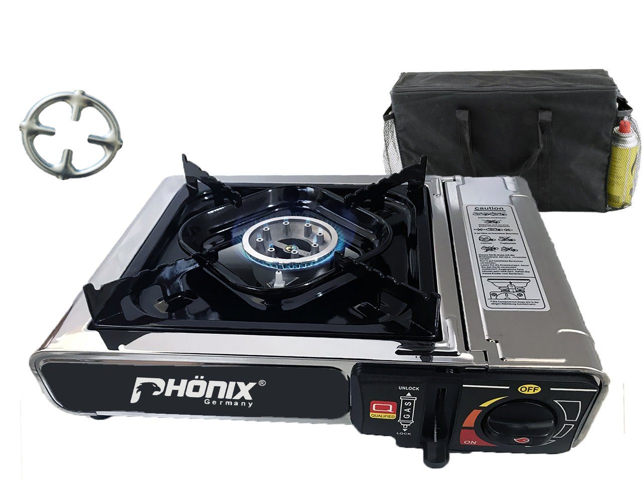 Phönix Germany Camping-Gas PC-20, kocher Campingkocher 2,3 KW Picknickkocher + Tasche