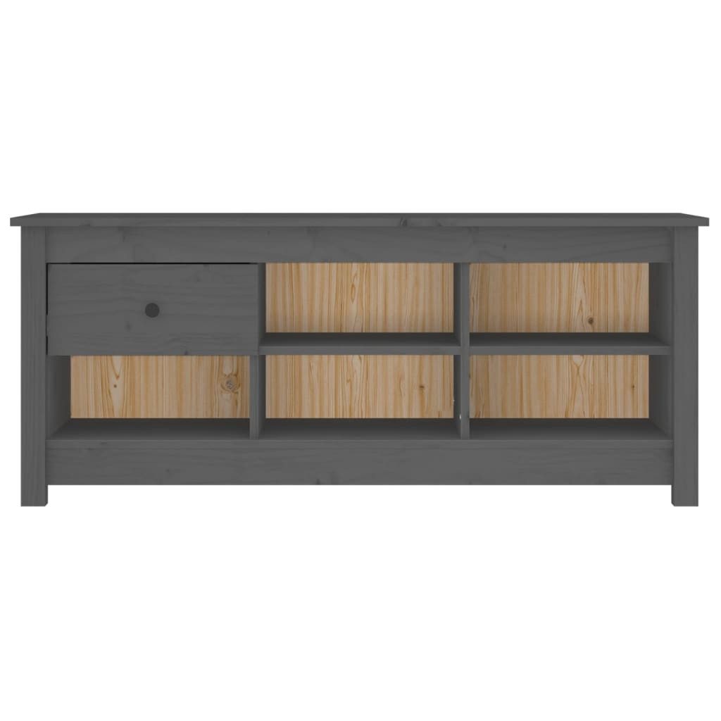 vidaXL Schuhschrank NA Schuhschrank Grau 110x38x45,5 cm Massivholz Kiefer