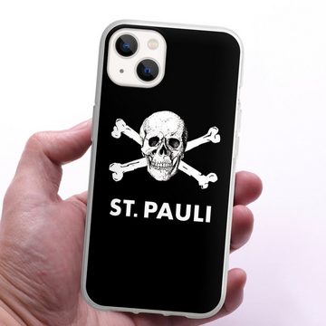 DeinDesign Handyhülle FC St. Pauli Totenkopf Offizielles Lizenzprodukt, Apple iPhone 13 Silikon Hülle Bumper Case Handy Schutzhülle