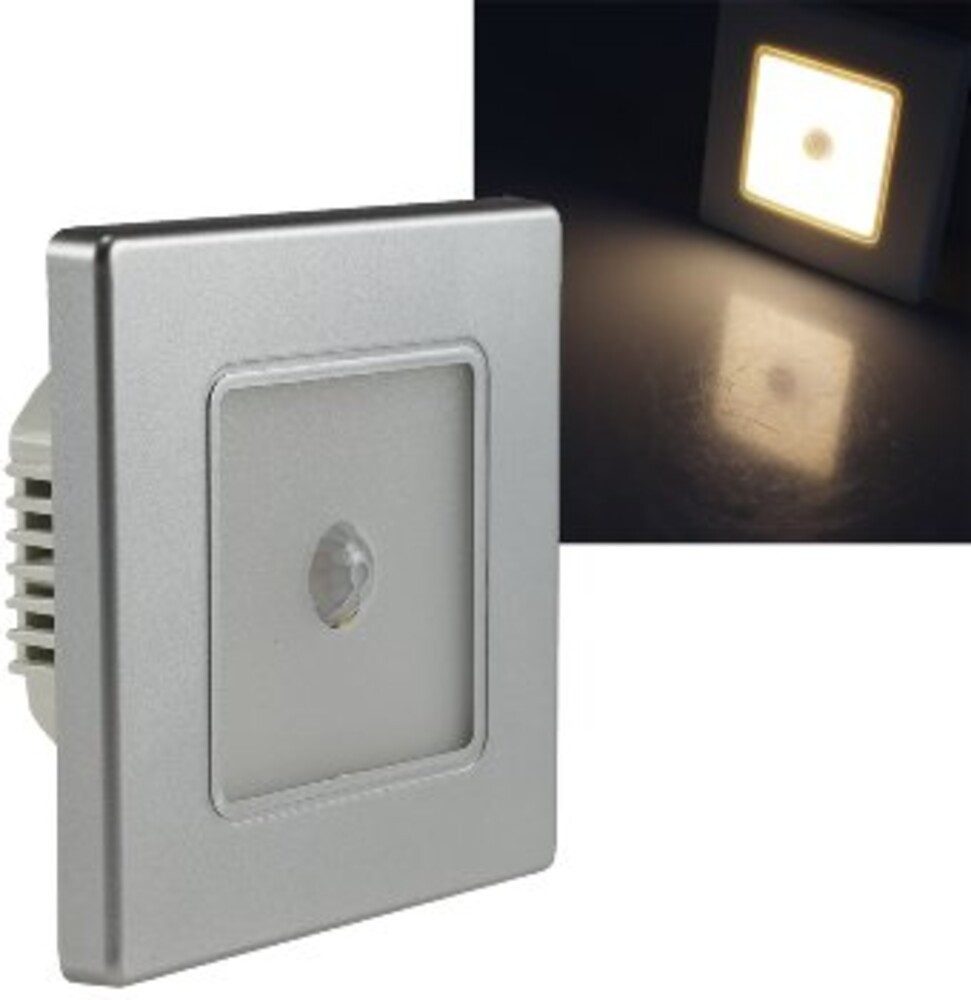 ChiliTec Wandstrahler silber, Glühbirne, Einbau, 2,5W, warmweiß, 10lm, IP20, L35mm, warmweiß