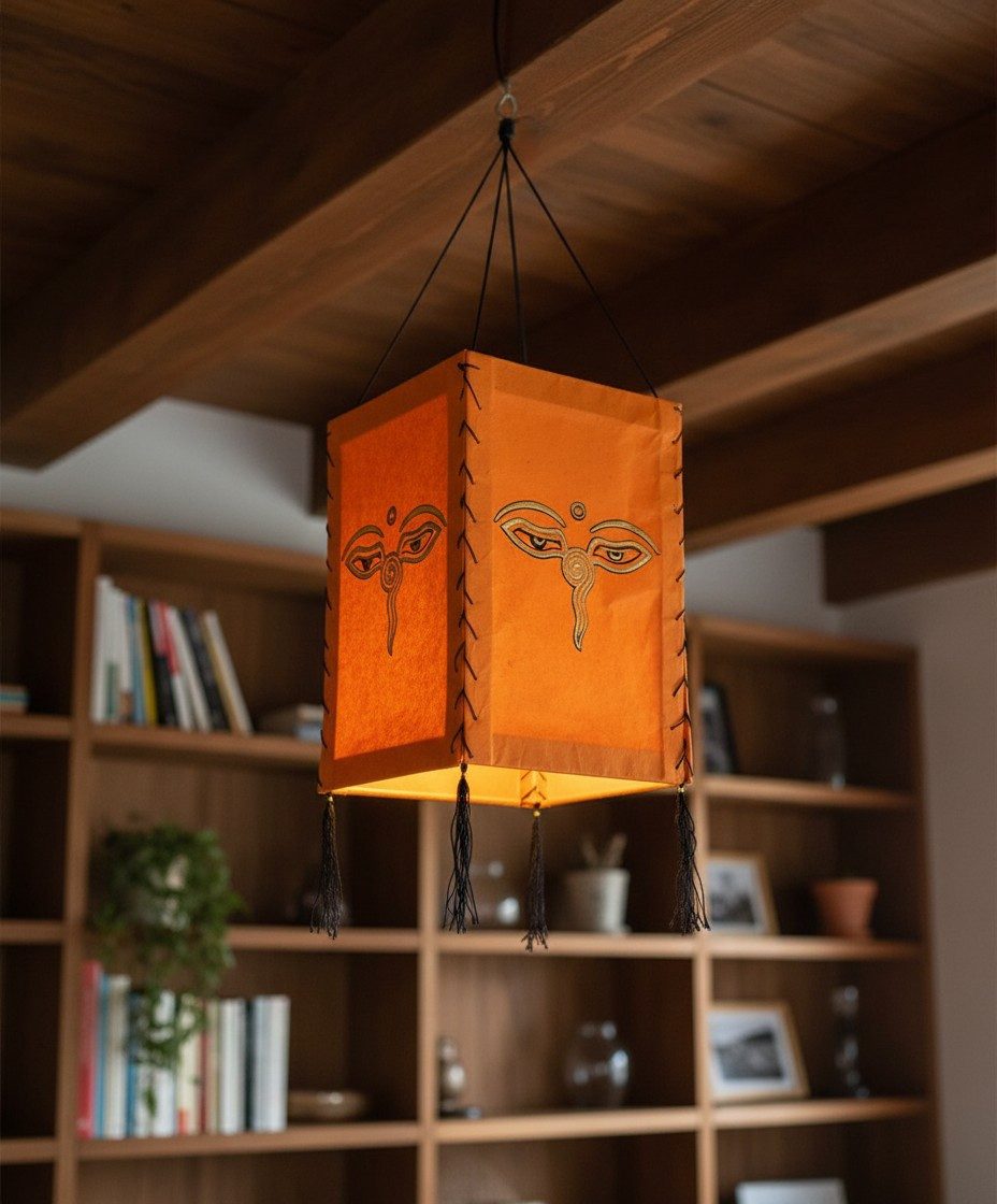 Guru-Shop Lampenschirm Lokta Papier Hänge Lampenschirm, Deckenleuchte..