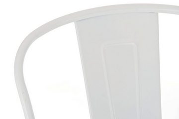 TPFLiving Barhocker Adnan (Set, 2 St., mit Rückenlehne und Fußstütze - Barstuhl - Hocker für Theke & Küche), Pulverbeschichtetes Metall - Barhocker Weiß
