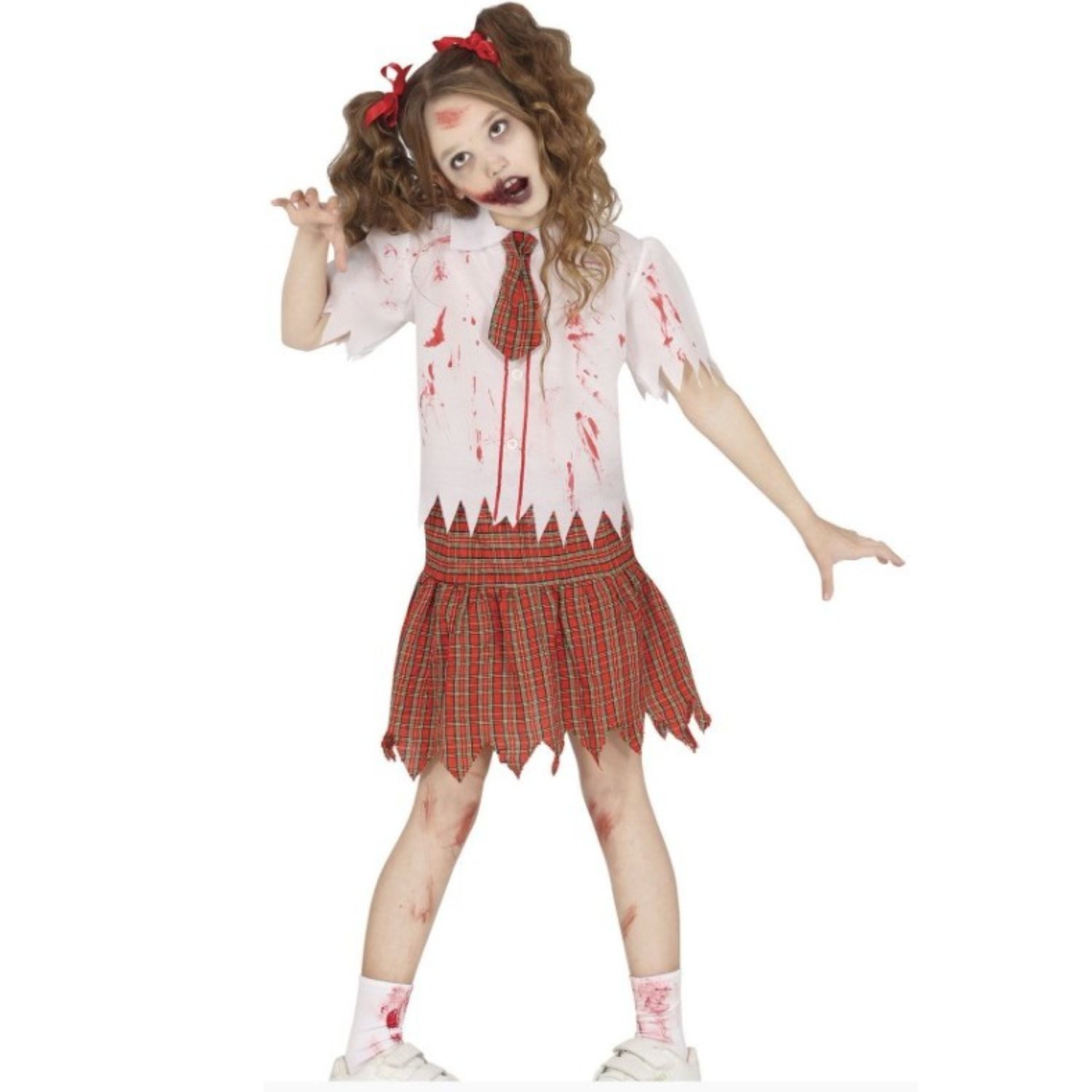 Fiestas Guirca Zombie-Kostüm Kostüm 'Zombie Schulmädchen' für Kinder, Rock, T-