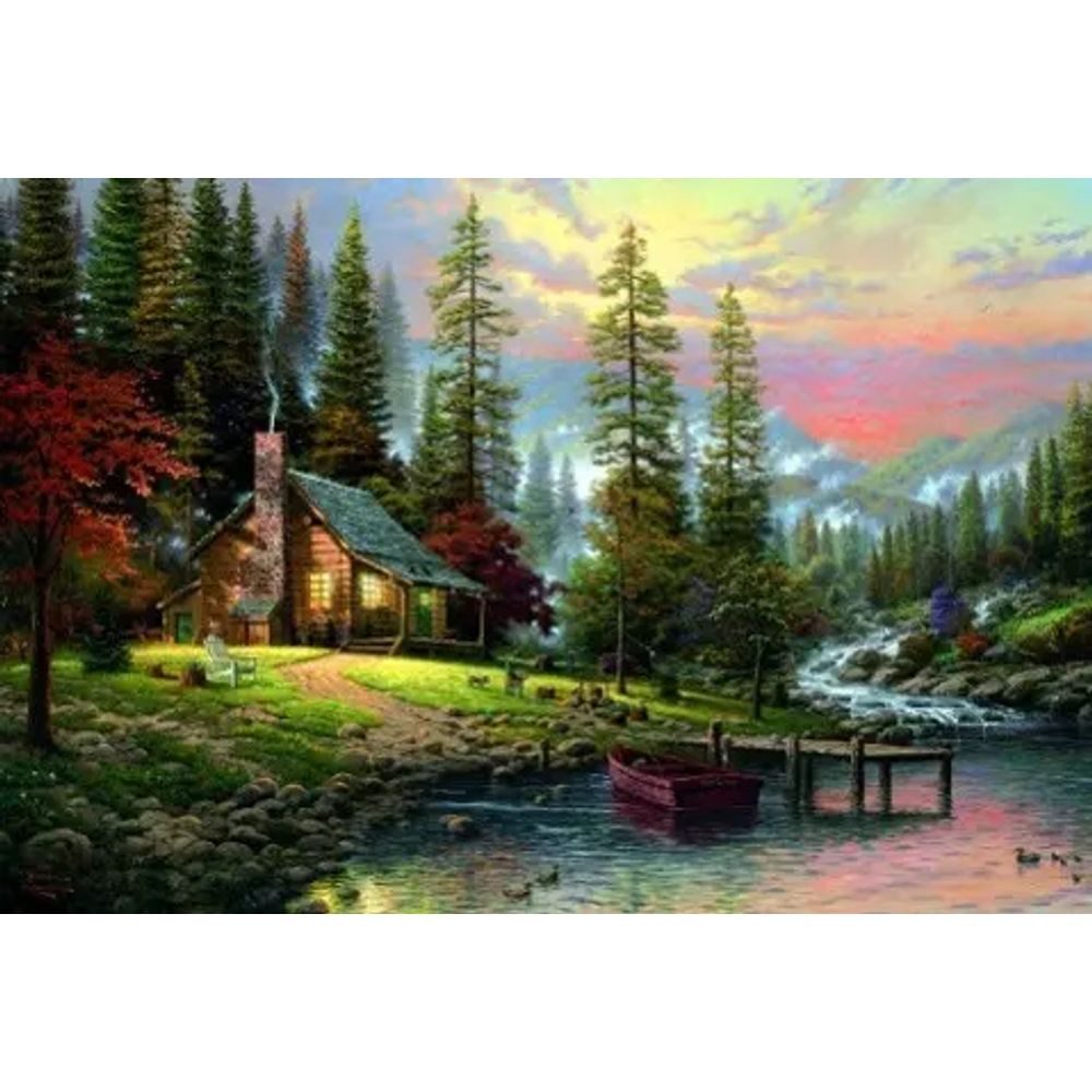 Puzzle Haus in den Bergen. Puzzle 500 Teile