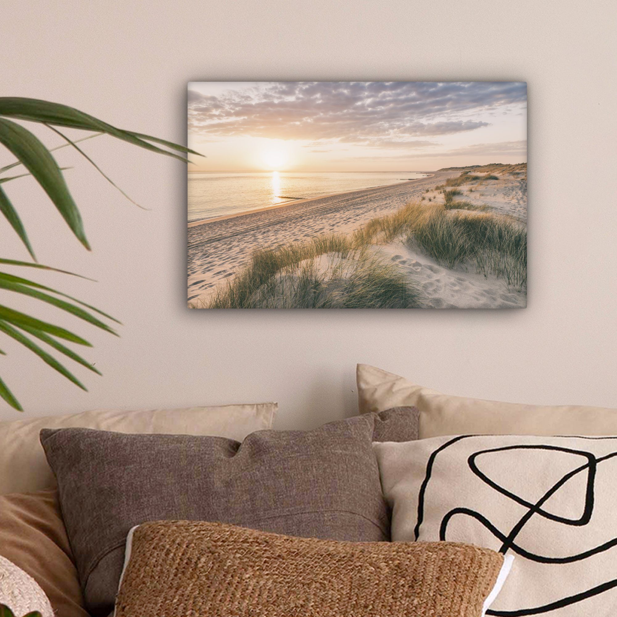 OneMillionCanvasses® Leinwandbild Sonnenaufgang am Strand in Nordfriesland, günstig online kaufen