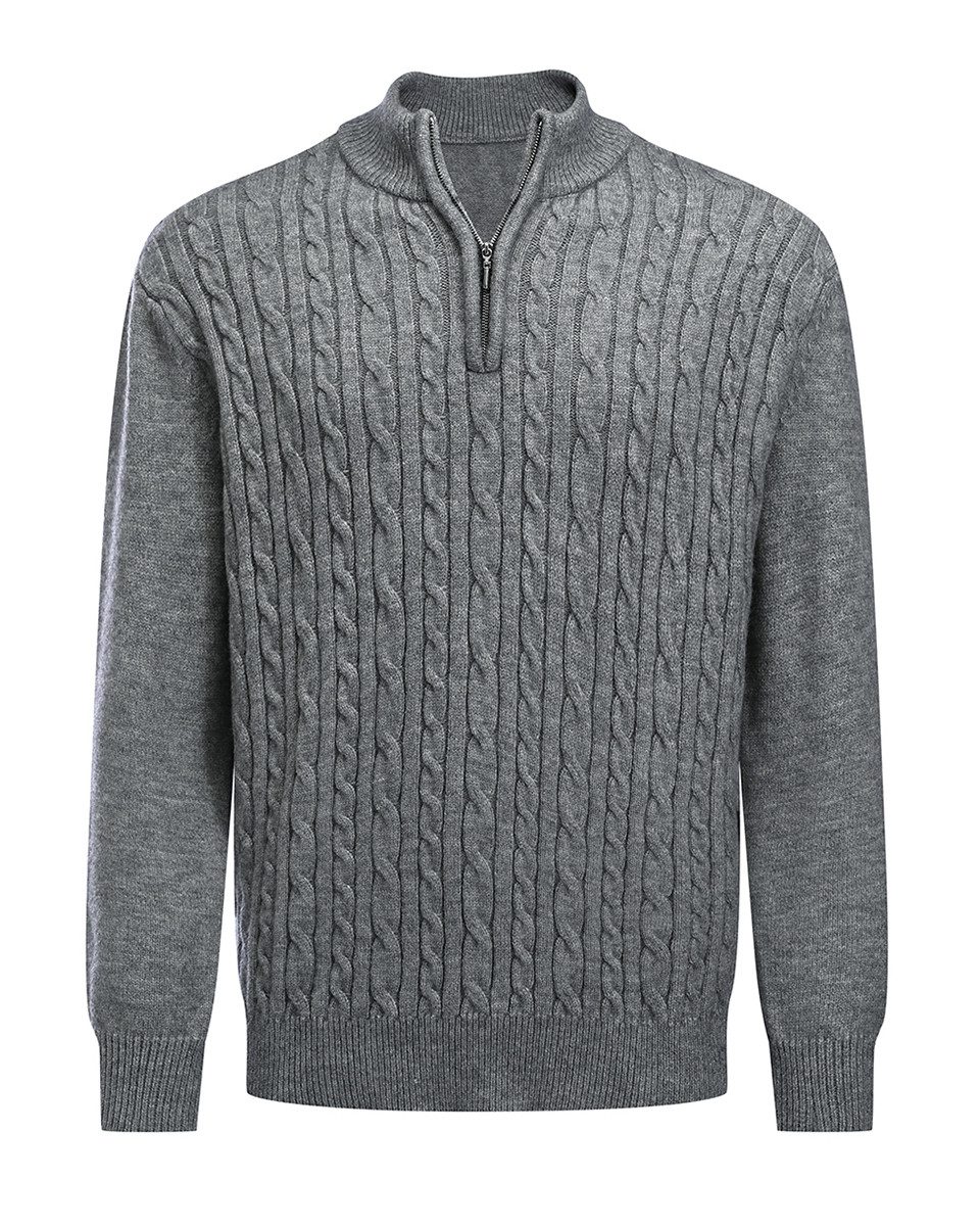 Allthemen Strickpullover mit halbem Reißverschluss Pullover Stehkragen günstig online kaufen