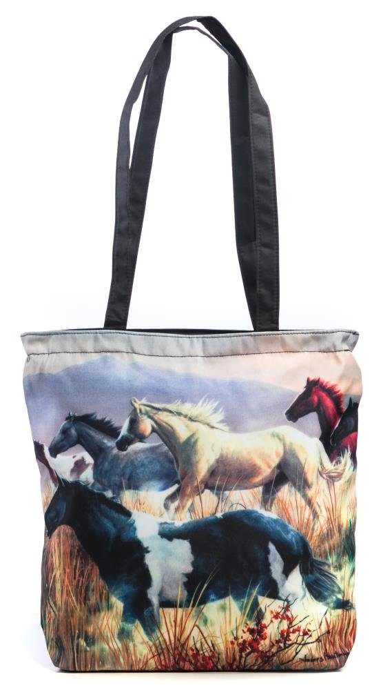 Luckyweather not just any other day Shopper Einkaufstasche / Shopping Bag Shopper Motiv PFERDE (1-tlg., 1 Stück Shopping Bag), Schultertasche beidseitig bedruckt mit Motiv bedruckt