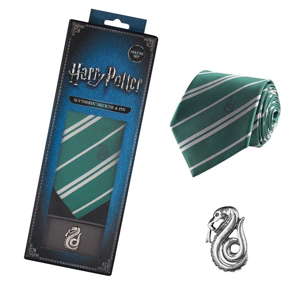 Metamorph Krawatte Krawatte & Ansteck-Pin Deluxe Box Slytherin Krawatte & Ansteck-Pin für den geneigten Slytherin Schüler