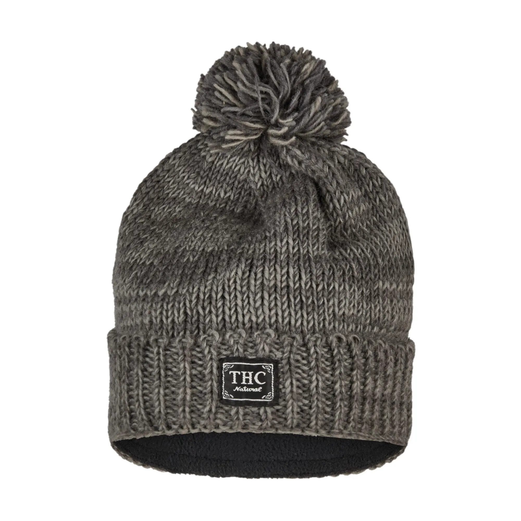 THC Natural Line Bommelmütze THC Schafwoll Pudelmütze 725 grau (1 Stück, 1-St., 1 Stück) Innenfutter: Fleece