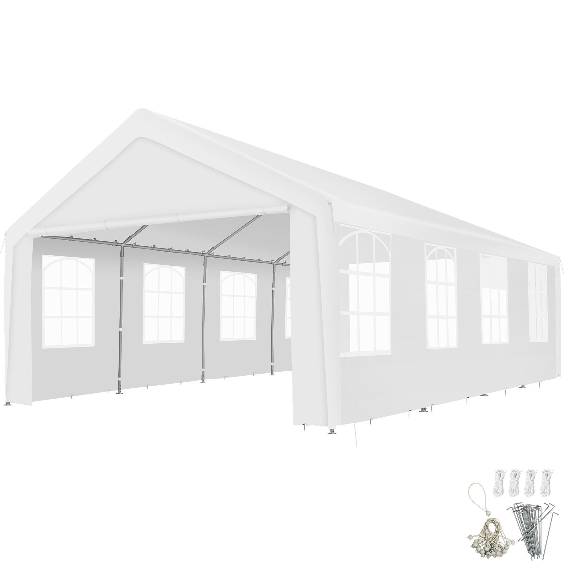 tectake Pavillon Partyzelt, mit 4 Seitenteilen, (800 x 400 x 315 cm, Komplettset), im Stecksystem