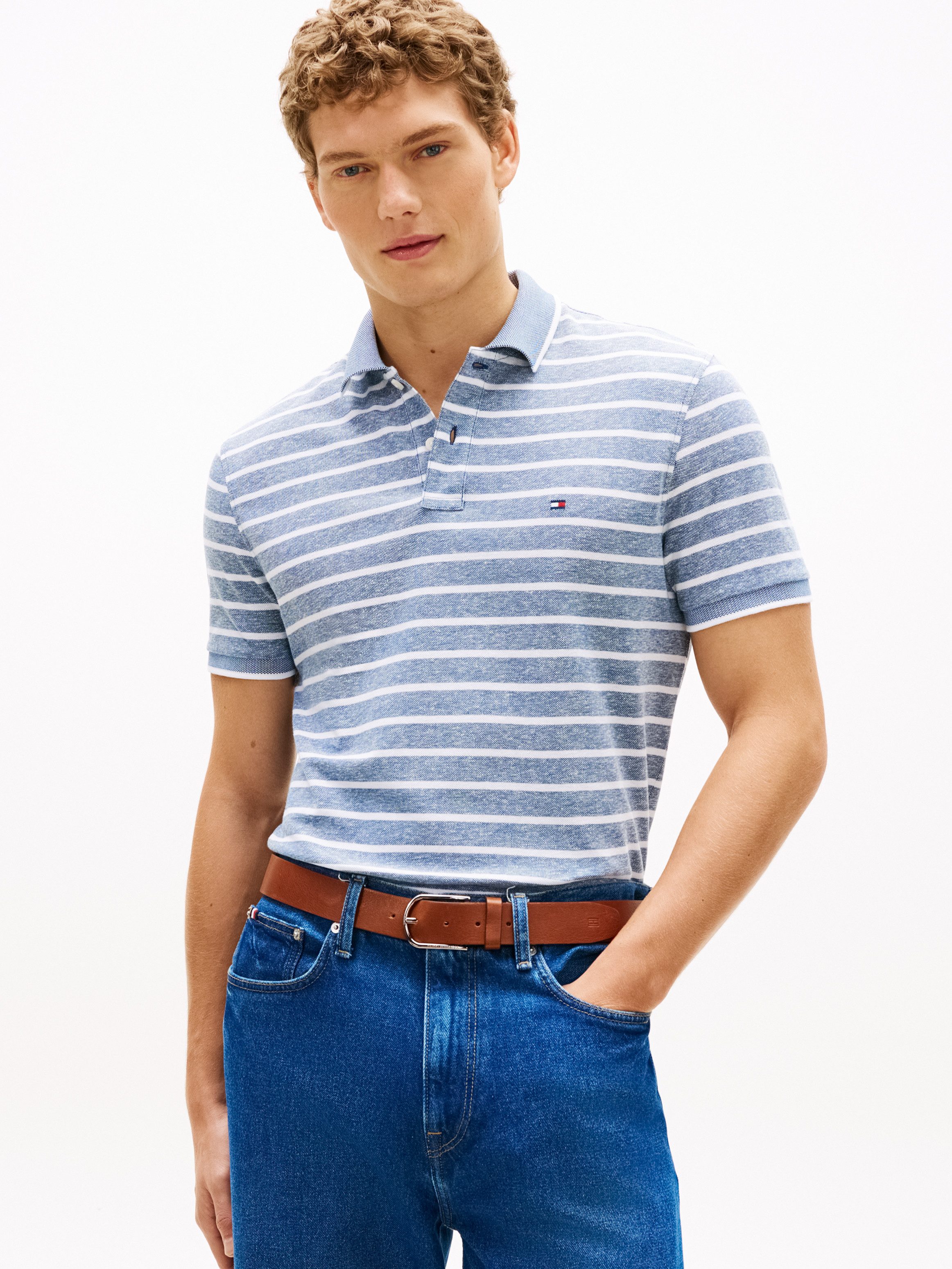 Tommy Hilfiger Poloshirt LINEN PIQUE REGULAR