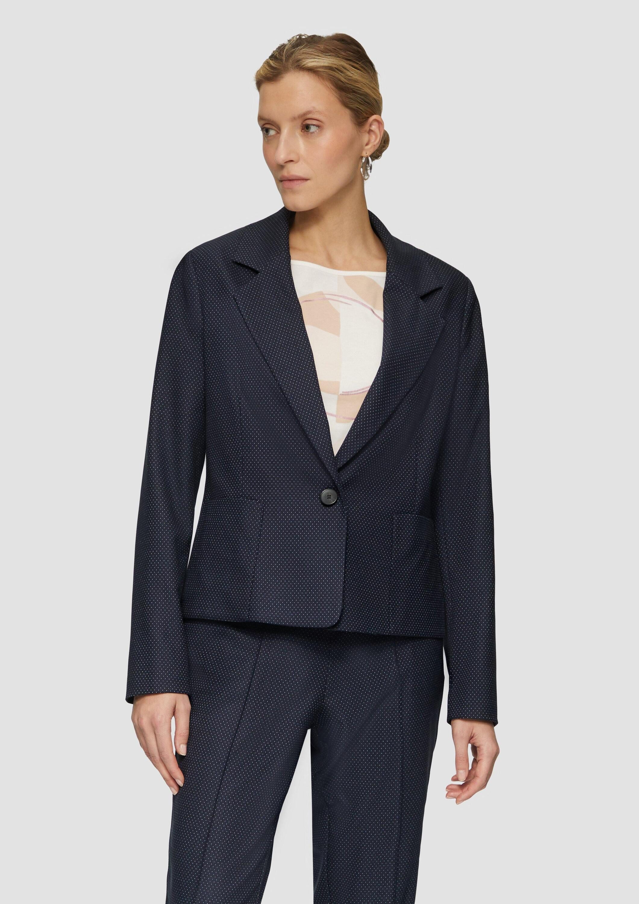 s.Oliver Jackenblazer Indoor-Blazer Fein gepunkteter Blazer mit großen Taschen