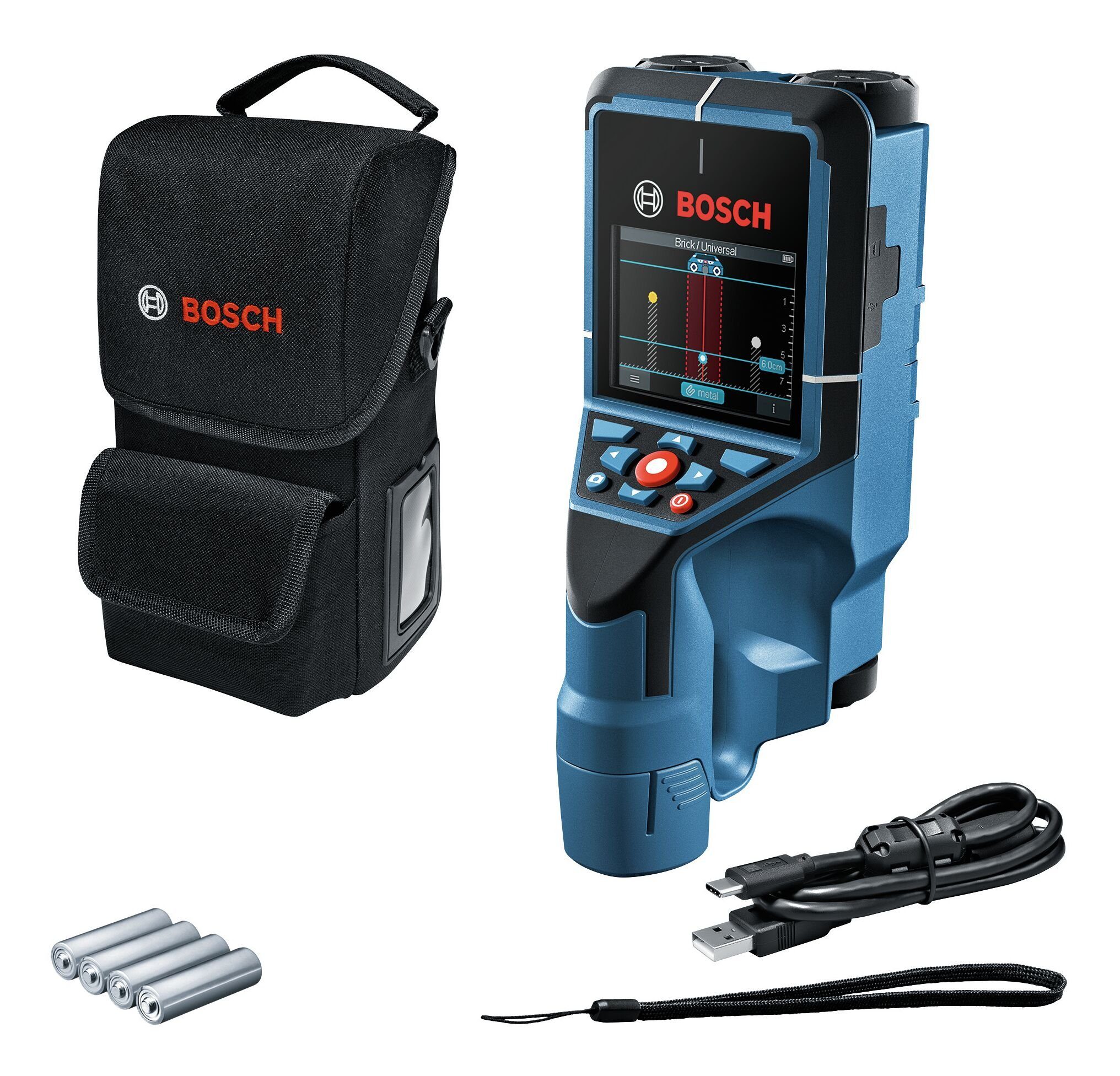 Bosch Professional Leitungsortungsgerät Wallscanner, Ortungsgerät D-tect 200 C mit Schutztasche