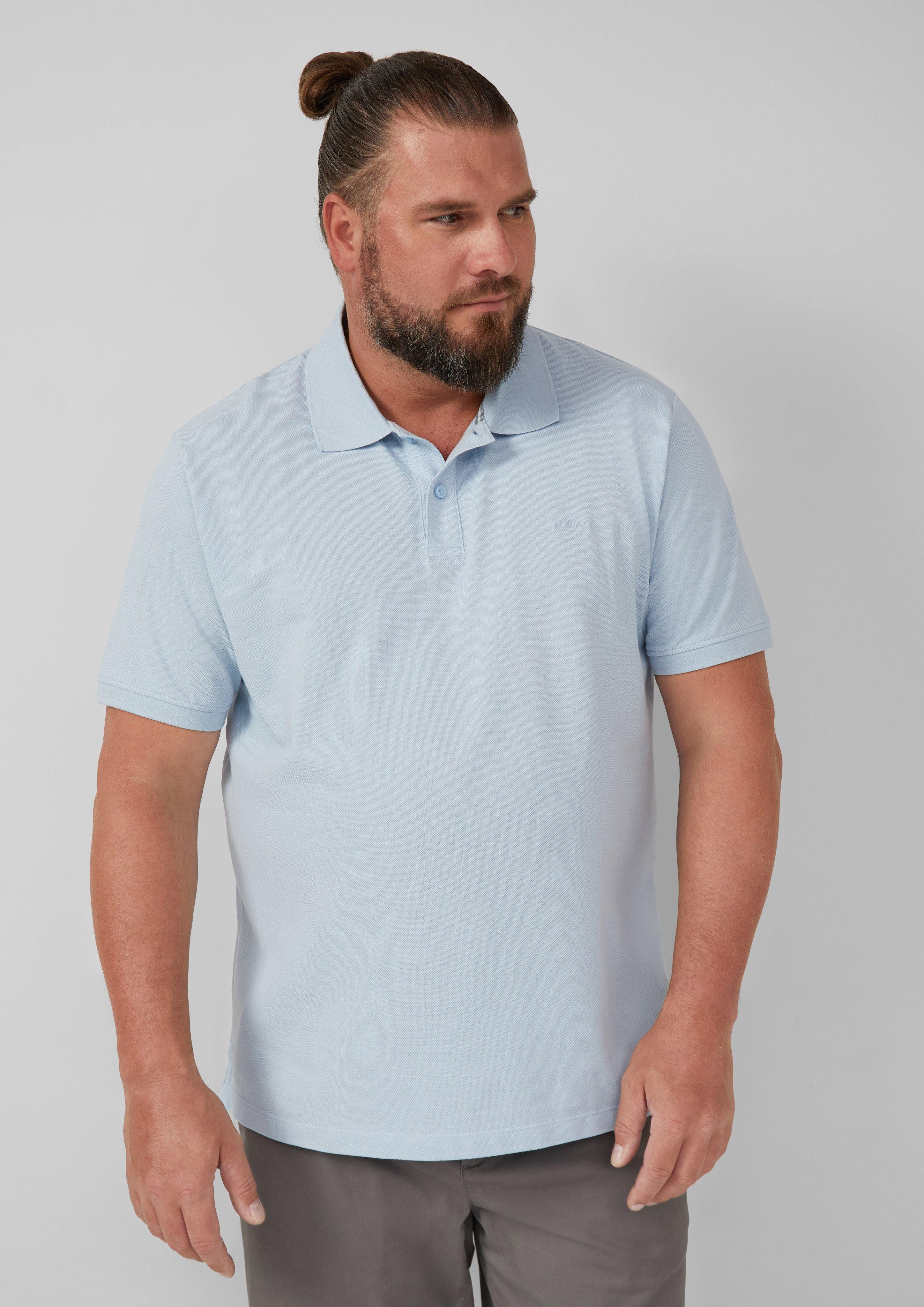 Kurzarmshirt Poloshirt aus Baumwollpiqué