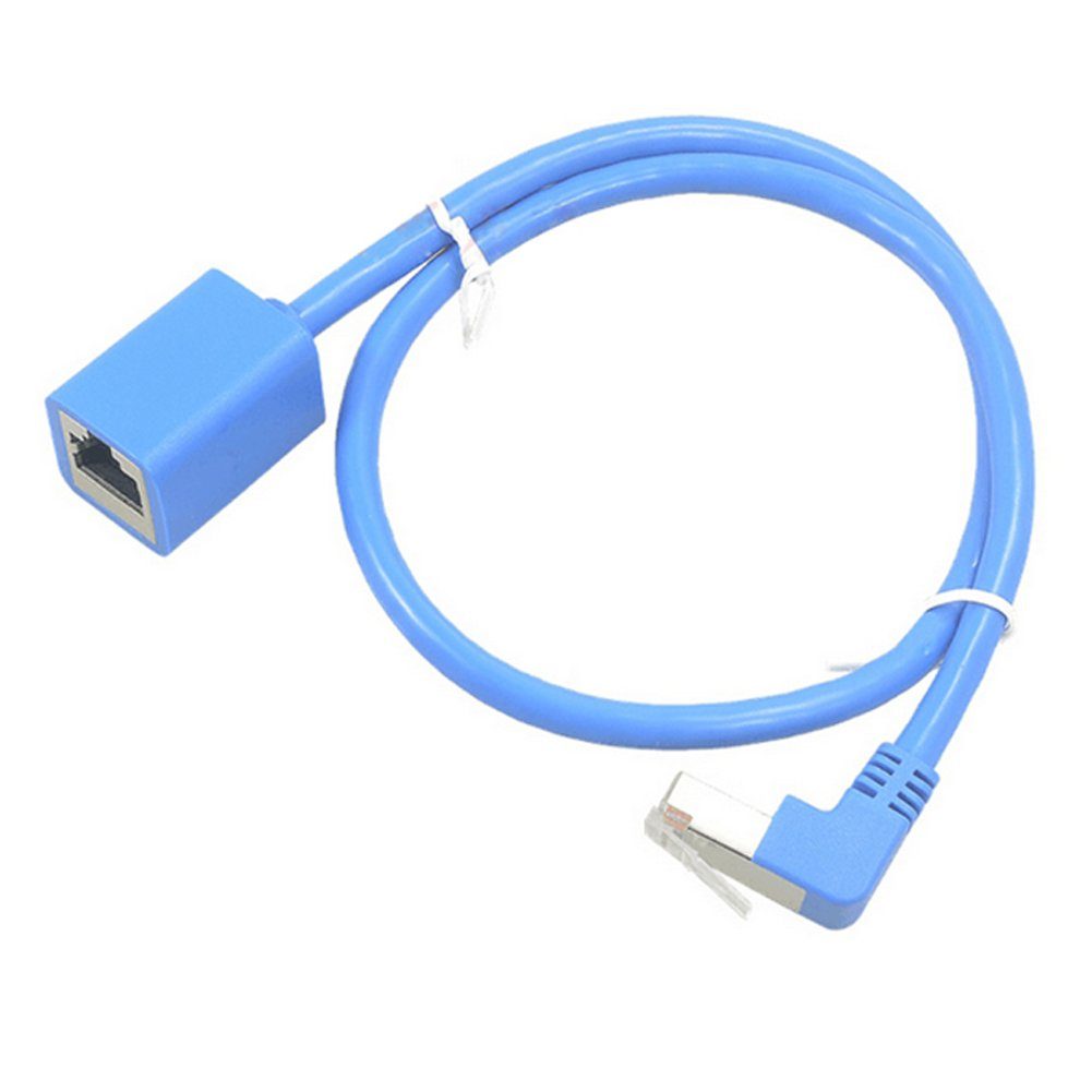 Bolwins F24 Netzwerk Verlängerung Kabel RJ45 nach oben auf RJ45 Buchse LAN PC LAN-Kabel, (50 cm)
