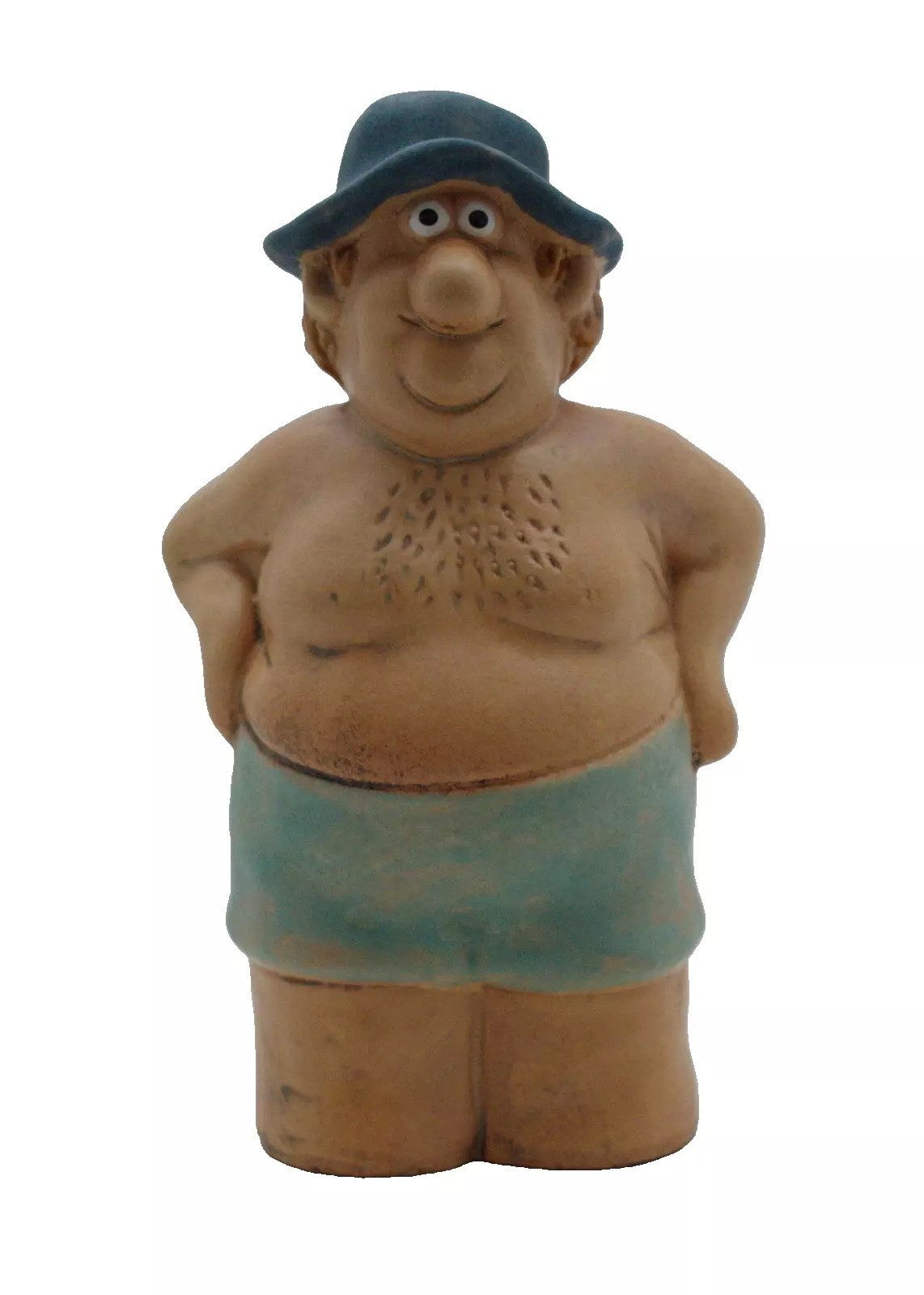 Dekofigur Gartenstecker Zaunhocker Mann Mollige Deko Skulptur Figur Objekt