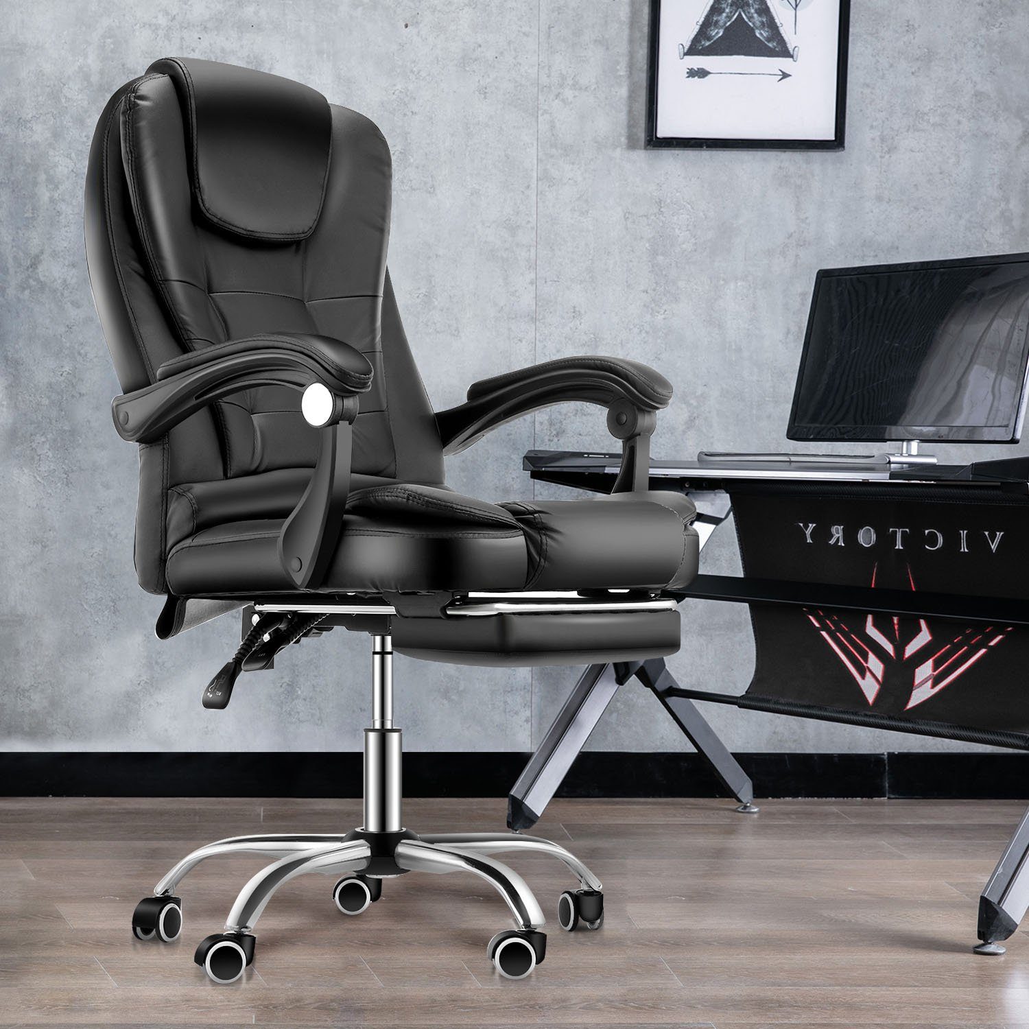 oyajia Bürostuhl PU-Leder Bürostuhl Chefsessel Gamer,Massage günstig online kaufen