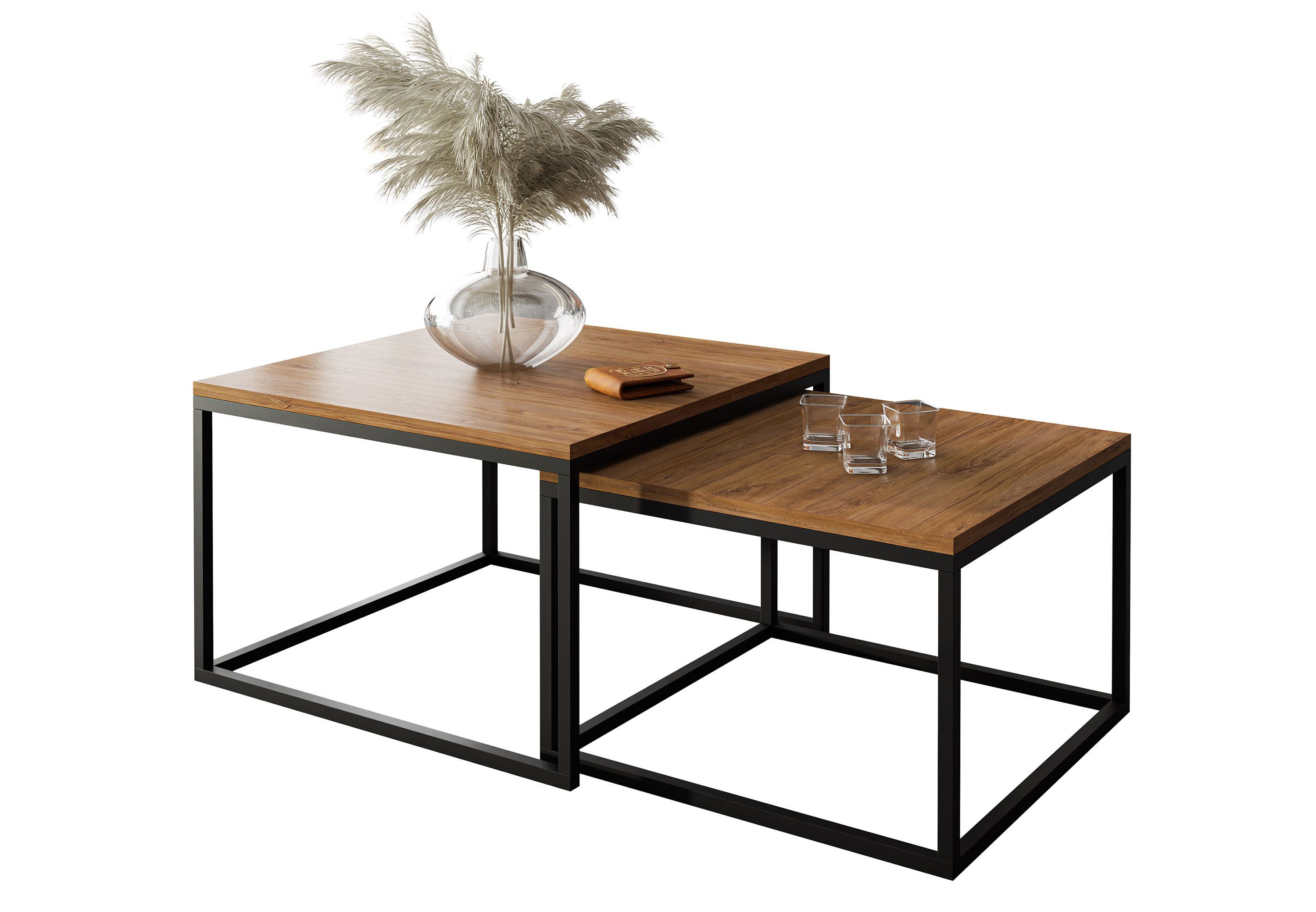 Lookway Couchtisch Yoshi 2in1 mit Tischplatte in natürlicher Holzfarbe (2er günstig online kaufen