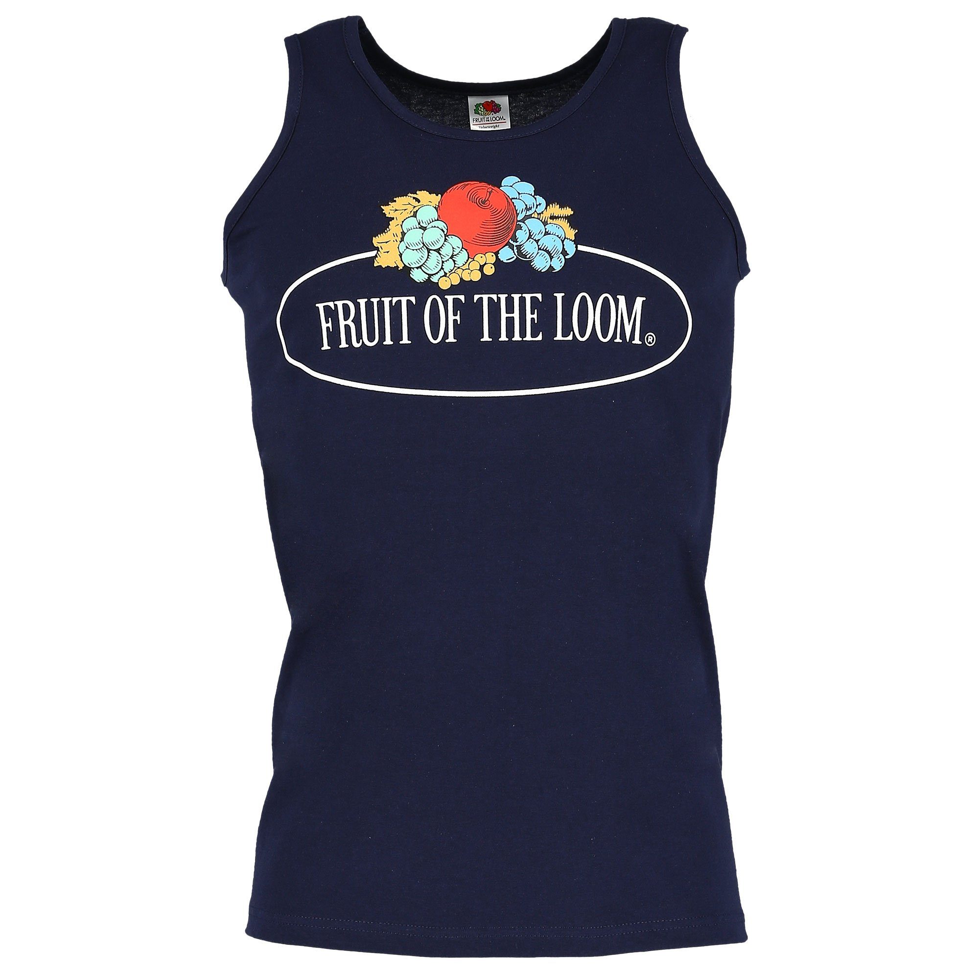√§rmelloses Fruit deep the of Vintage-Logo Loom Rundhalsshirt mit T-Shirt navy