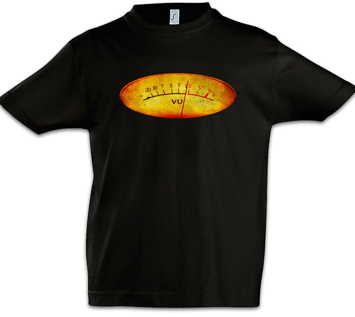 Print-Shirt Vu Volume Units Meter I Kinder T-Shirt Decibel Music Bass Retro Radio