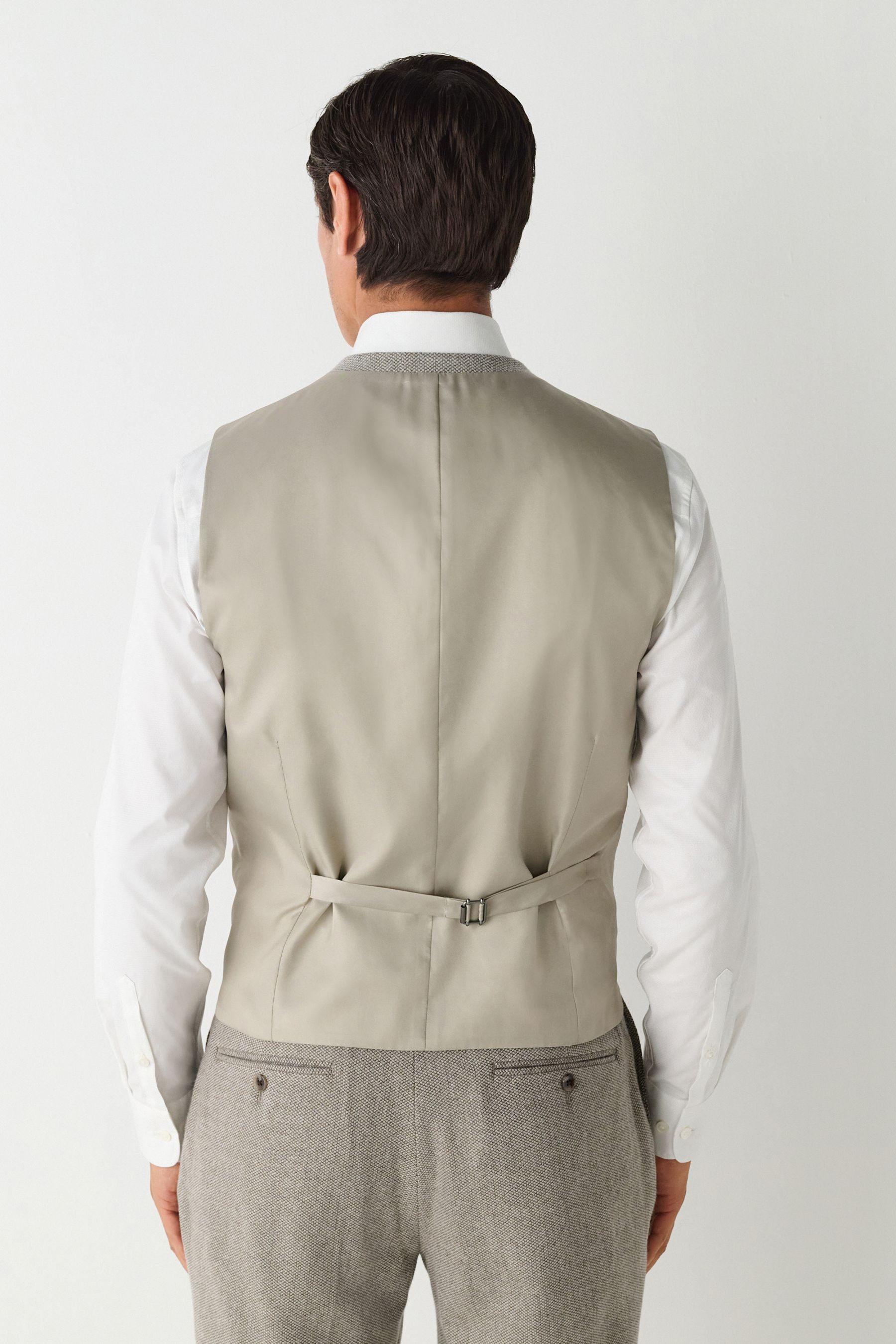 Next Anzugweste Slim Fit Anzugsakko aus strukturiertem Wollgemisch (1-tlg)