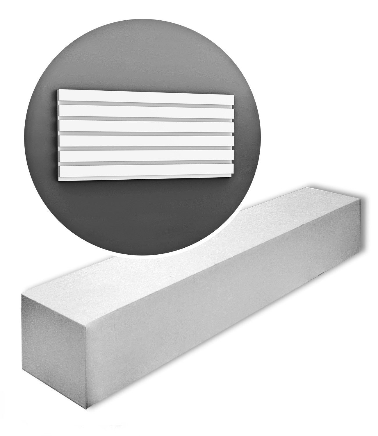 Orac Decor 3D Wandpaneel W111-box MODERN 3D Wandpaneel 1 Karton SET mit 6 Zierelement 12 m, BxL: 25x200 cm, 0 qm, (1 Karton Paneel-Set, 6-tlg., BAR Stuck-Wandpaneele Zierelemente Dekorelemente) weiß vorgrundiert