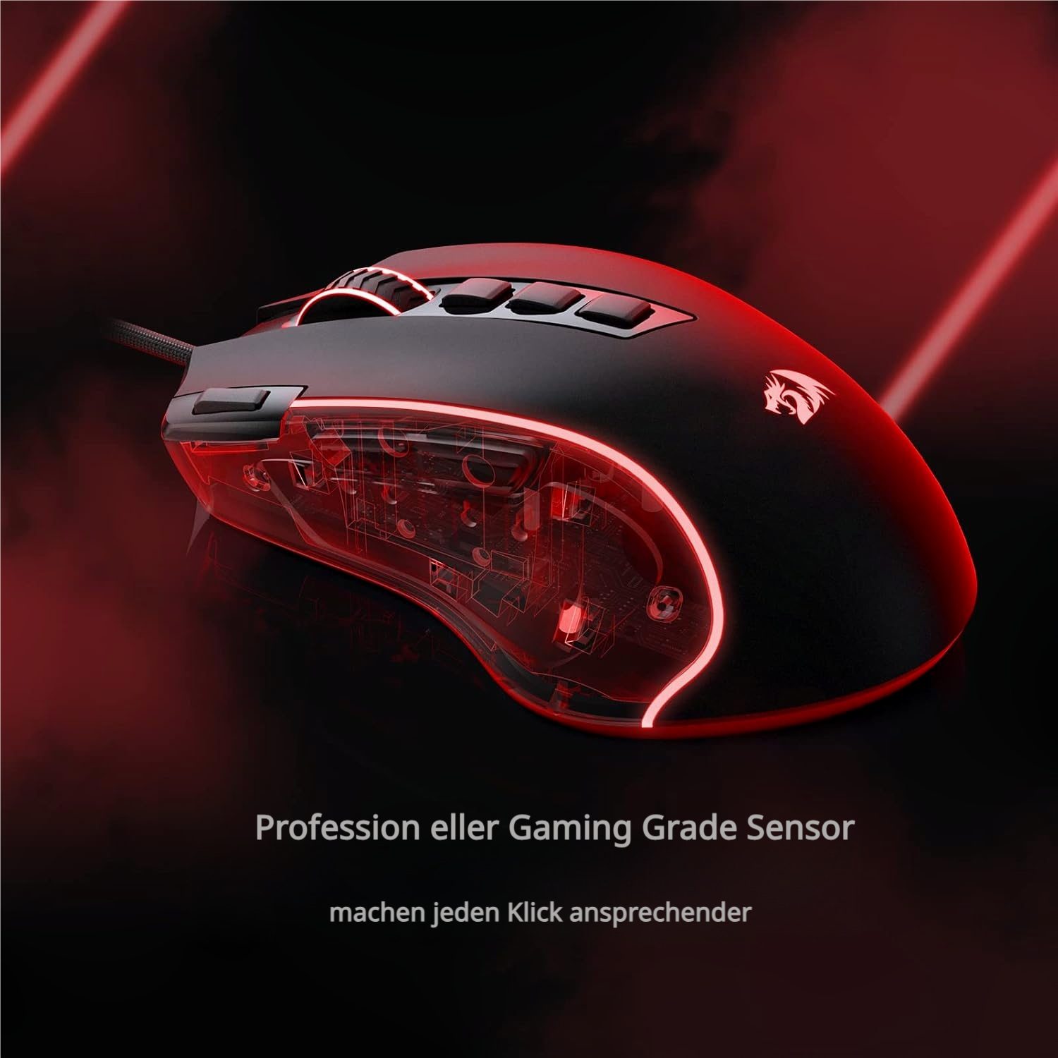 Redragon M612, 8000 DPI Kabelgebundene Optische mit 11 Programmierbaren Tasten Gaming-Maus (kabelgebunden)