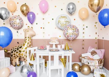 partydeco Folienballon Folienballon XXL - Giraffe rosa/gold - 102cm