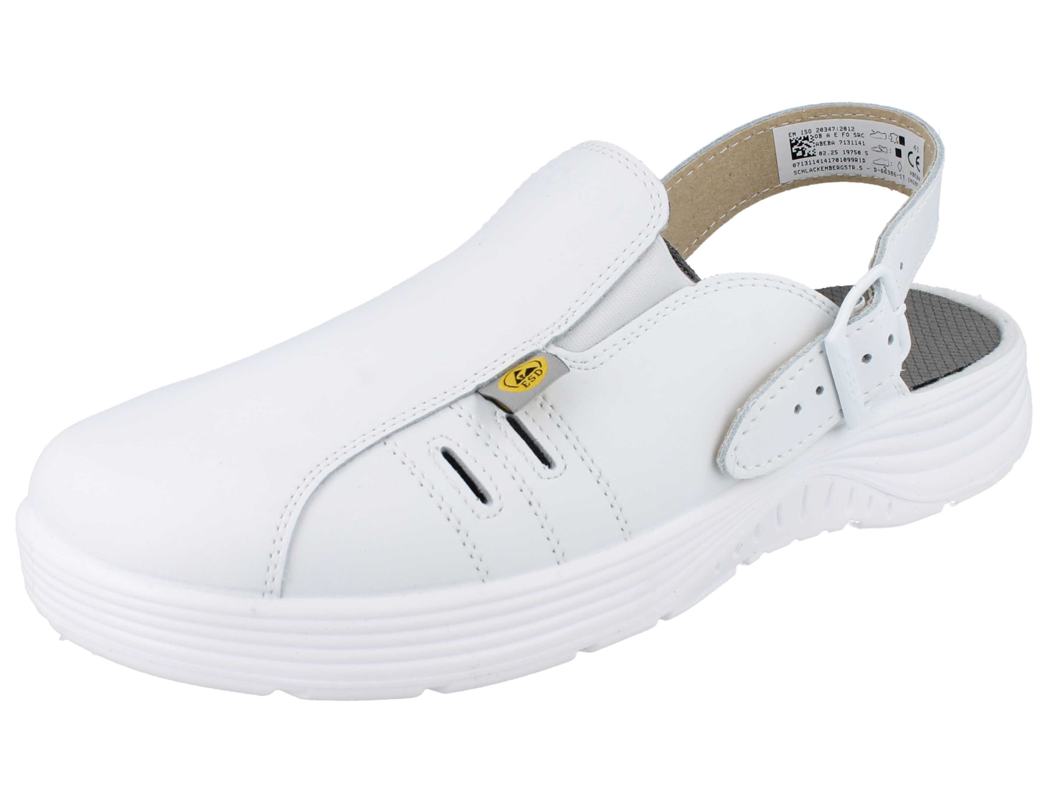 Abeba ABEBA X-Light Damen Herren Berufsschuh OB weiss Glattleder - Größe: Arbeitsschuh Wechselfußbett