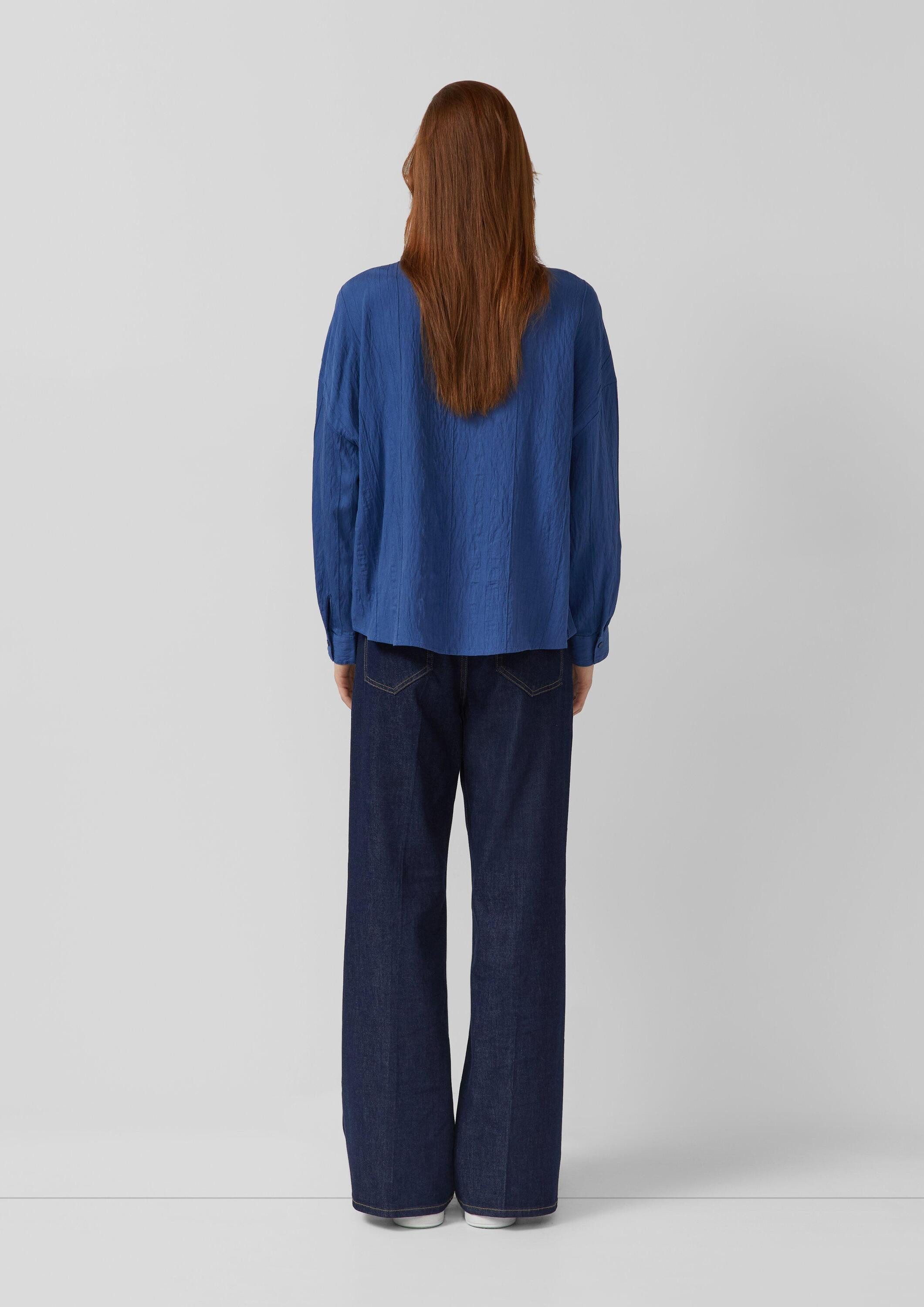 s.Oliver Langarmbluse Bluse Strukturierte Oversize Bluse im Viskosemix
