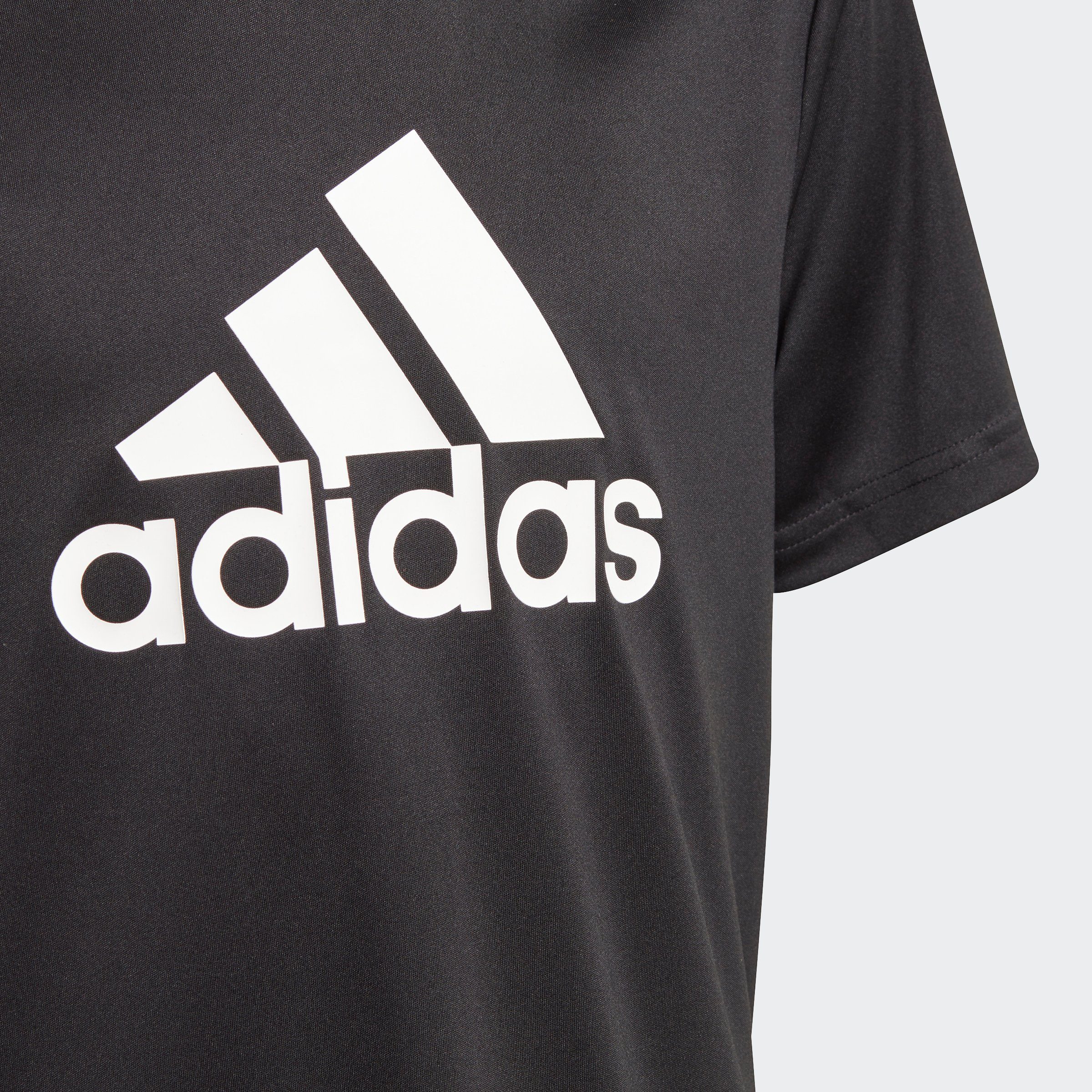 adidas BLACK/WHITE T-Shirt LOGO Sportswear BIG ADIDAS DESIGNED TO MOVE