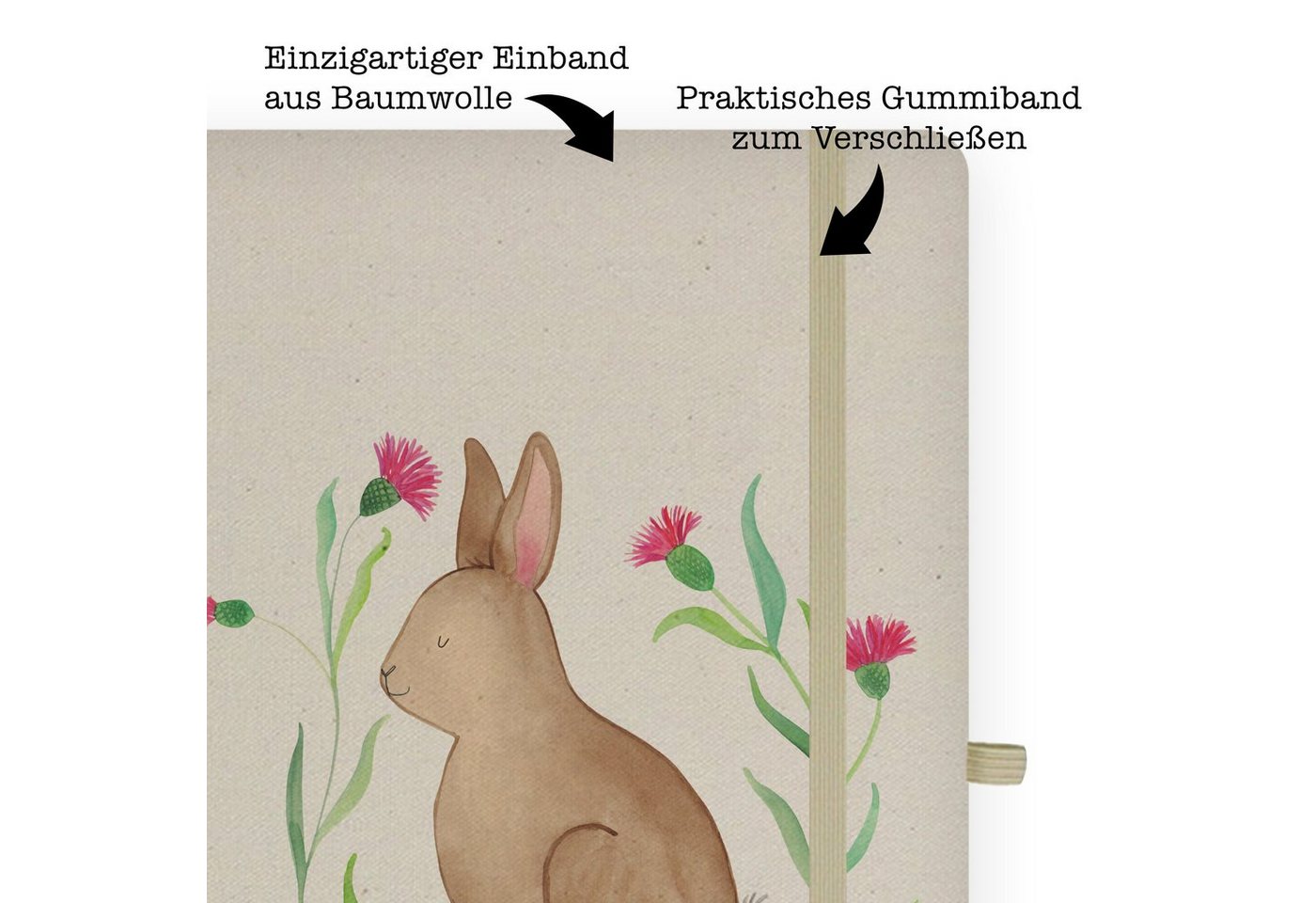 Thumbnail - Mr. & Mrs. Panda Notizbuch Hase Sitzen - Transparent - Geschenk, Schreibheft, Kaninchen, Kladde, Mr. & Mrs. Panda, Kreat...