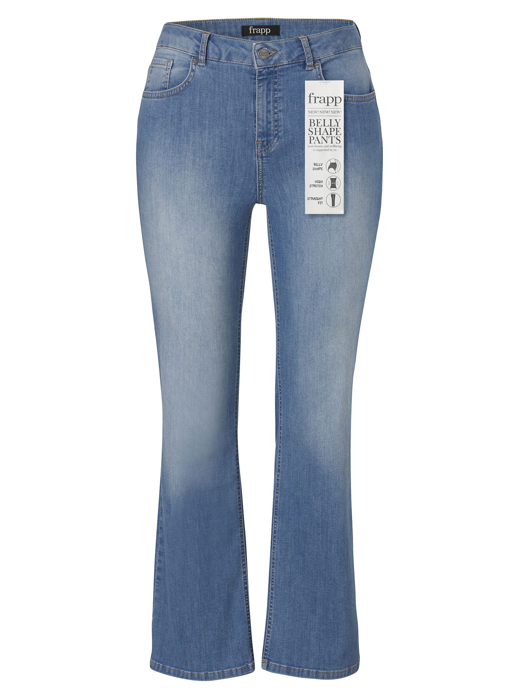 FRAPP Stoffhose Innovative Belly Shape Jeans Mid Blue