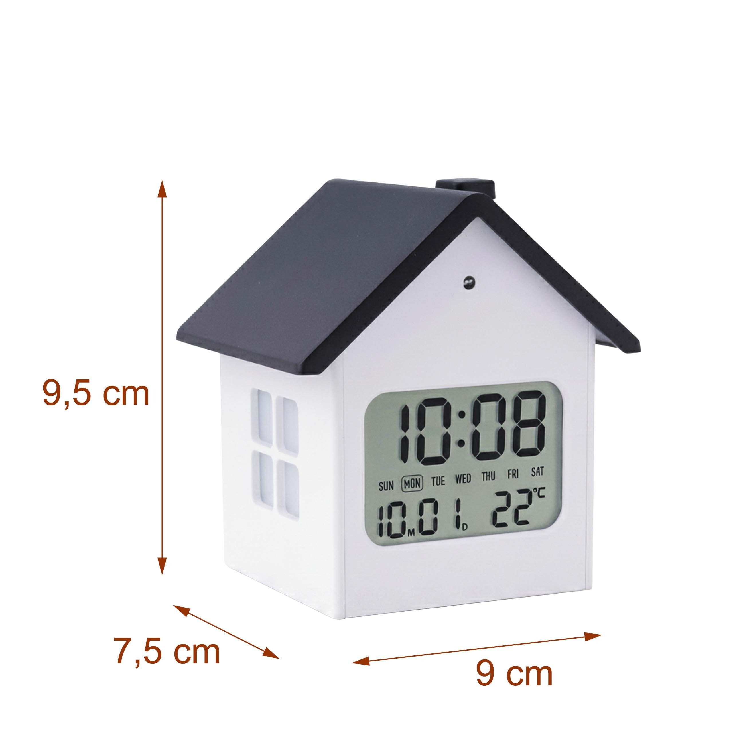 relaxdays Quarzwecker Digitaler Wecker in Hausform A – Bild 4 von 5