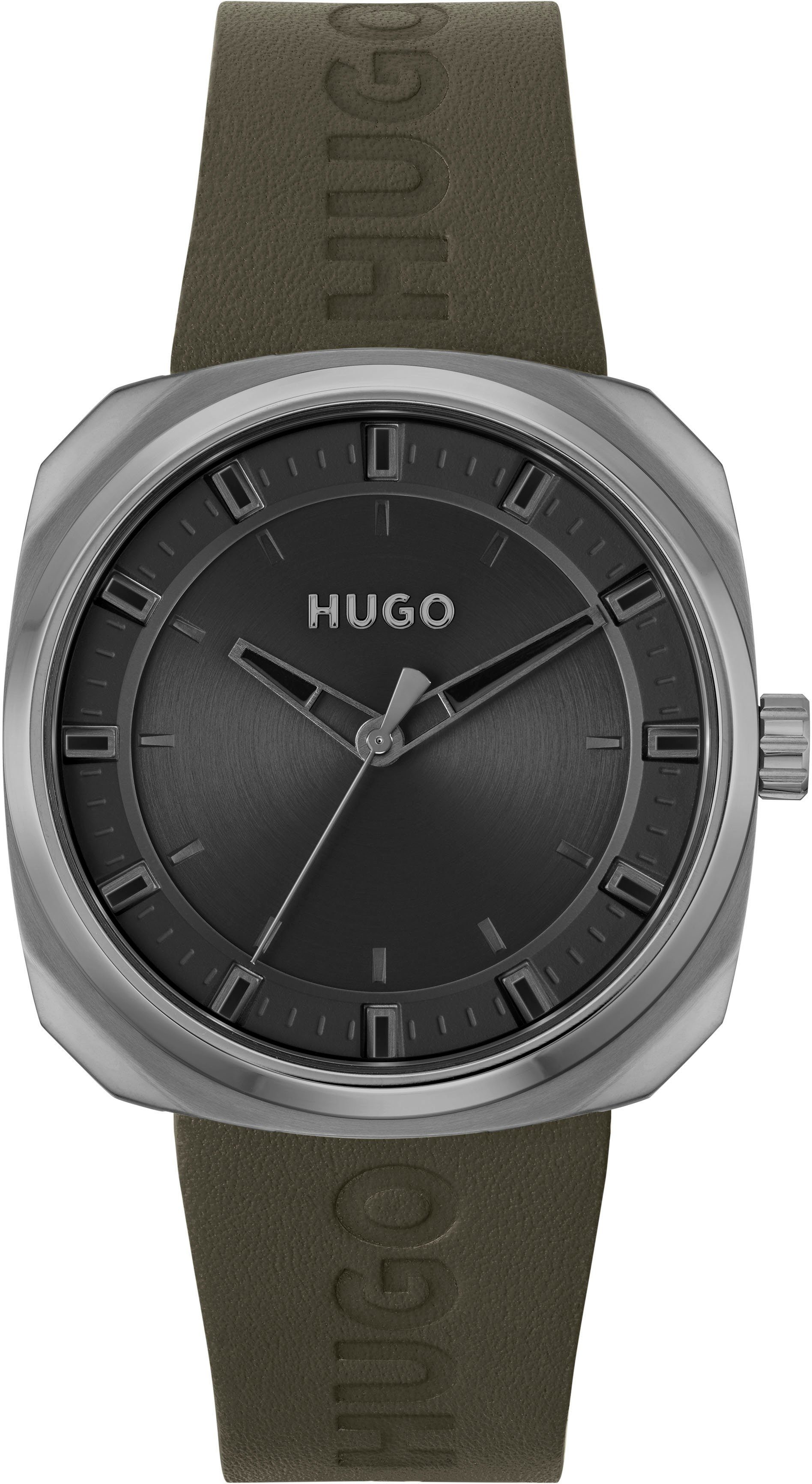 HUGO Quarzuhr #SHRILL 1530307, Armbanduhr, Herrenuhr, Mineralglas, Lederarmband