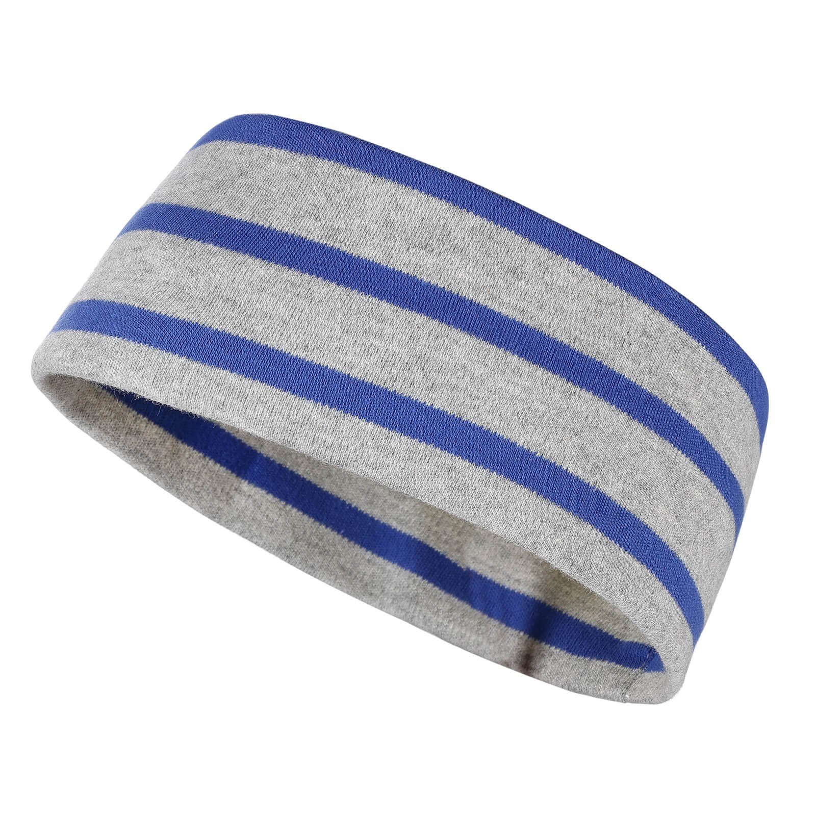 modAS Stirnband Unisex Kopfband Maritim (79) royal Kinder Erwachsene grau-melange für Baumwolle und zweilagig 