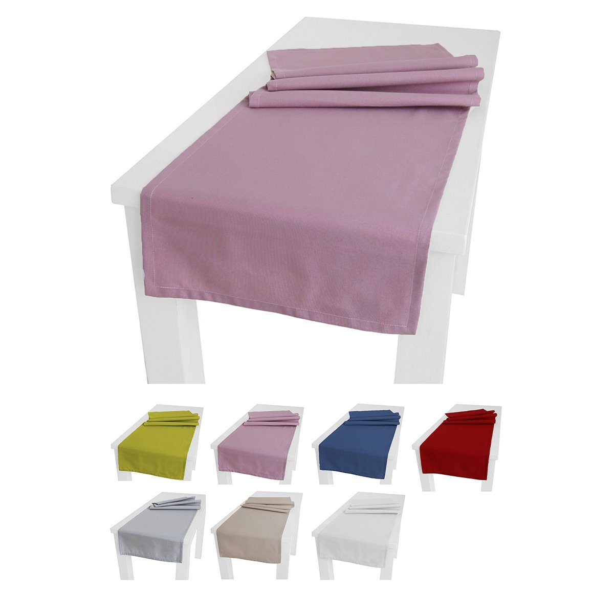 unifarben, Tischläufer cm, Tischläufer (1-tlg, 1 ca. beties Stück), mauve-lila einfarbig Wunschton 40x130