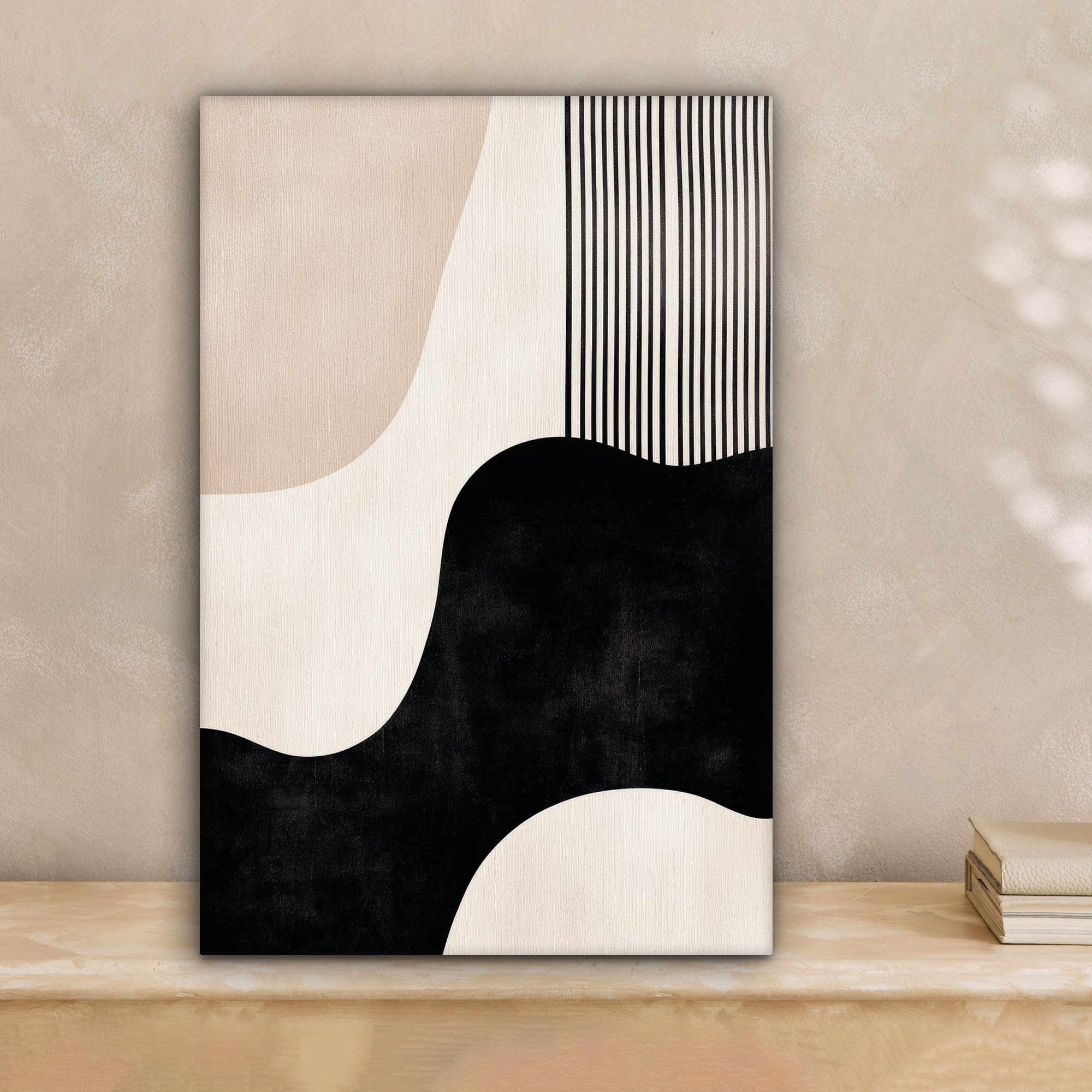 OneMillionCanvasses® Leinwandbild Abstrakt - Japandi - Beige - Modern, Foto günstig online kaufen