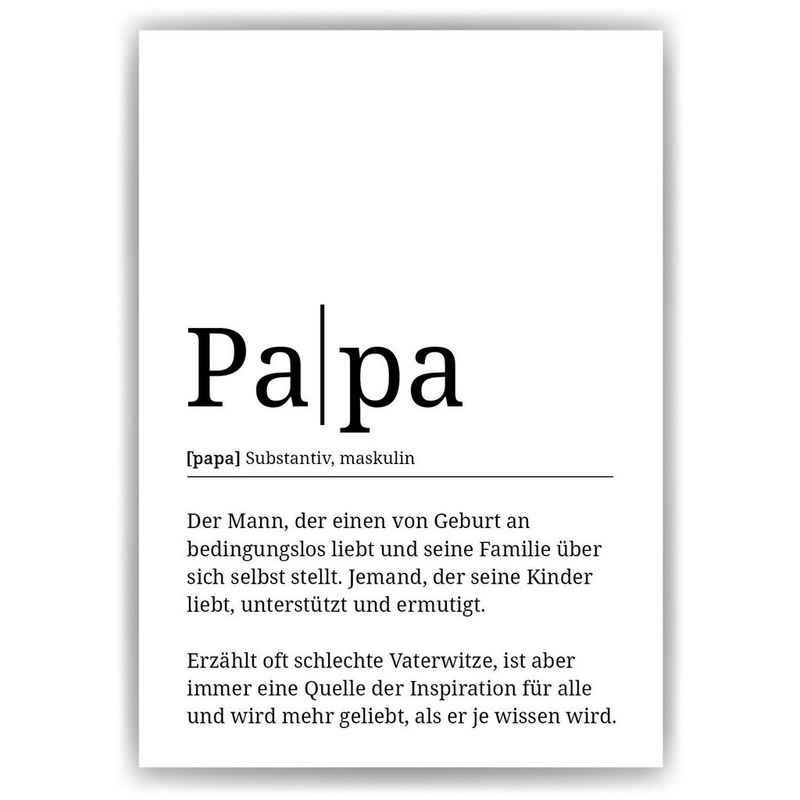 Tigerlino Poster Papa Definition Wandbild Geburtstag Vatertag Geschenk