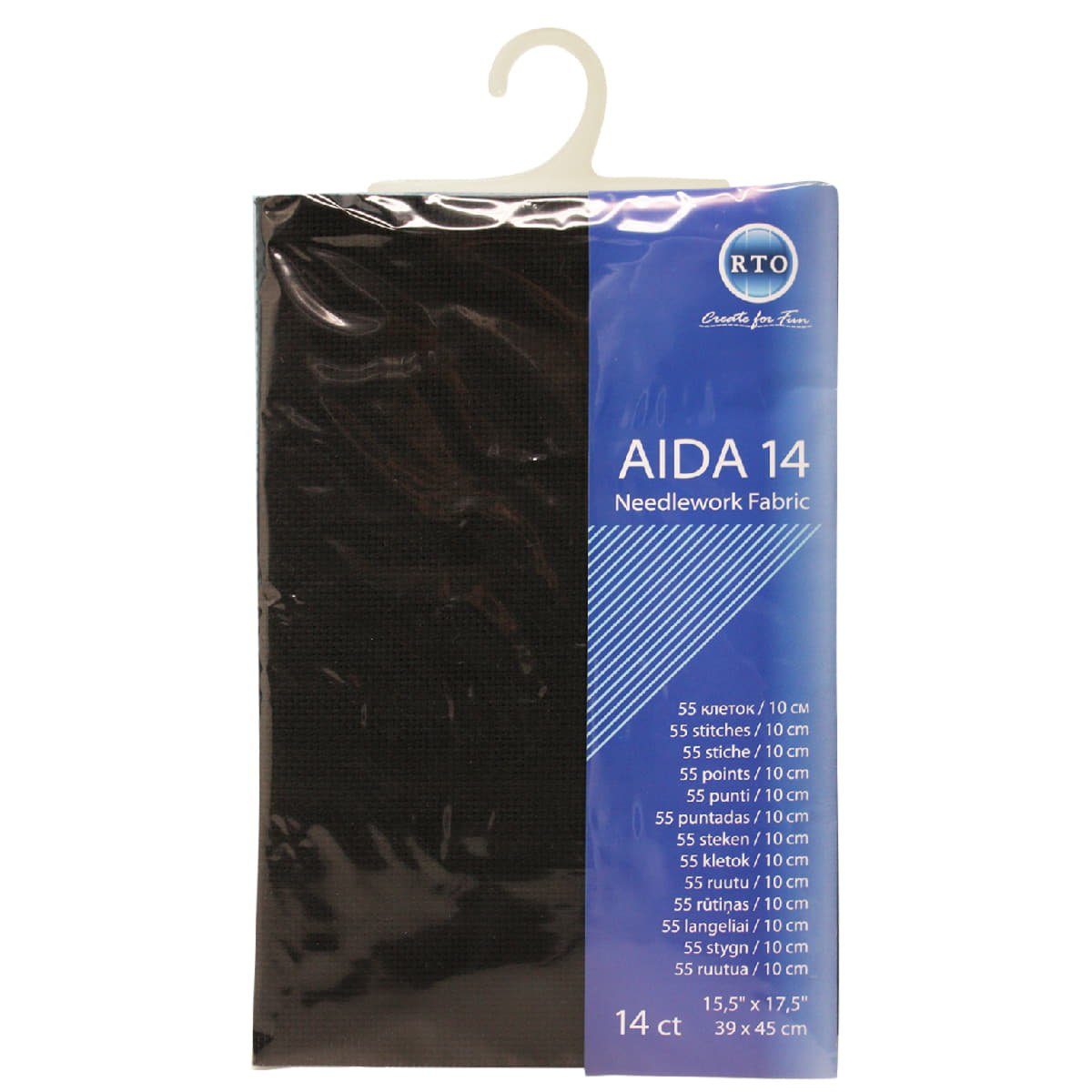RTO Kreativset RTO Aida Zuschnitt, 14ct, schwarz, 39x45cm, (embroidery kit by Marussia)