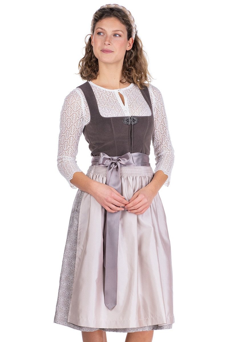 MarJo Dirndl Samt Dirndl 2tlg. - SWANTJE - erde/vanilla latte