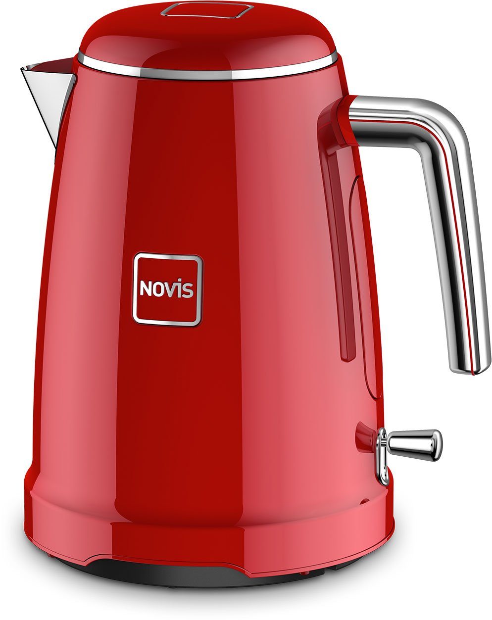 NOVIS Wasserkocher K1 rot, 1,6 l, 2400 W, Metallgehäuse