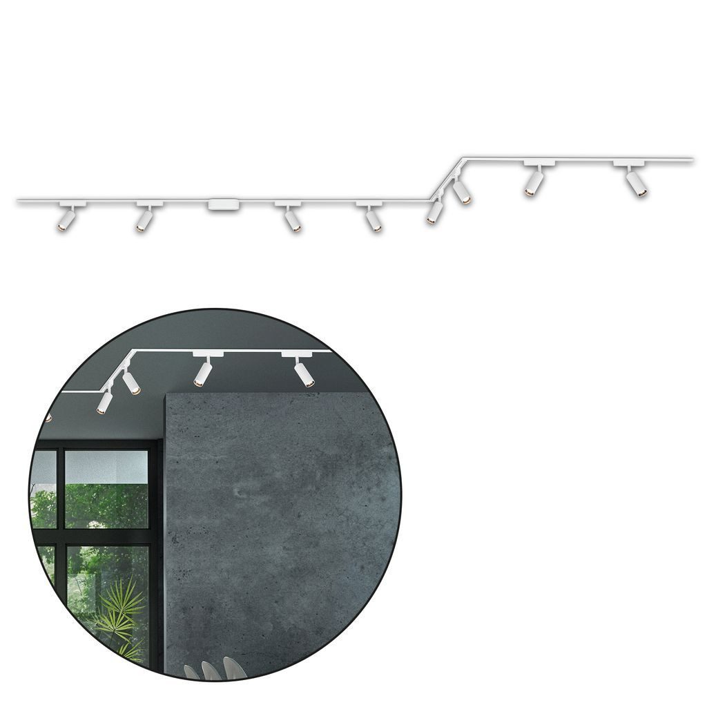 Briloner Leuchten LED Deckenleuchte 8039086B, LED fest integriert, 2700K - Extra-Warmweiß, Schienensystem Luxtrail 5 m Weiß 5W Decke Wohnzimmer Büro Küche Flur