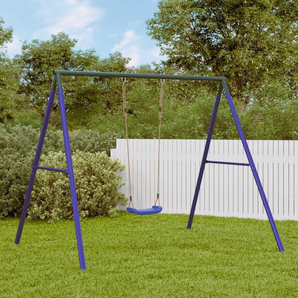 vidaXL Schaukelkombination 156 cm Schaukelgestell mit 2 Haken Blau Stahl