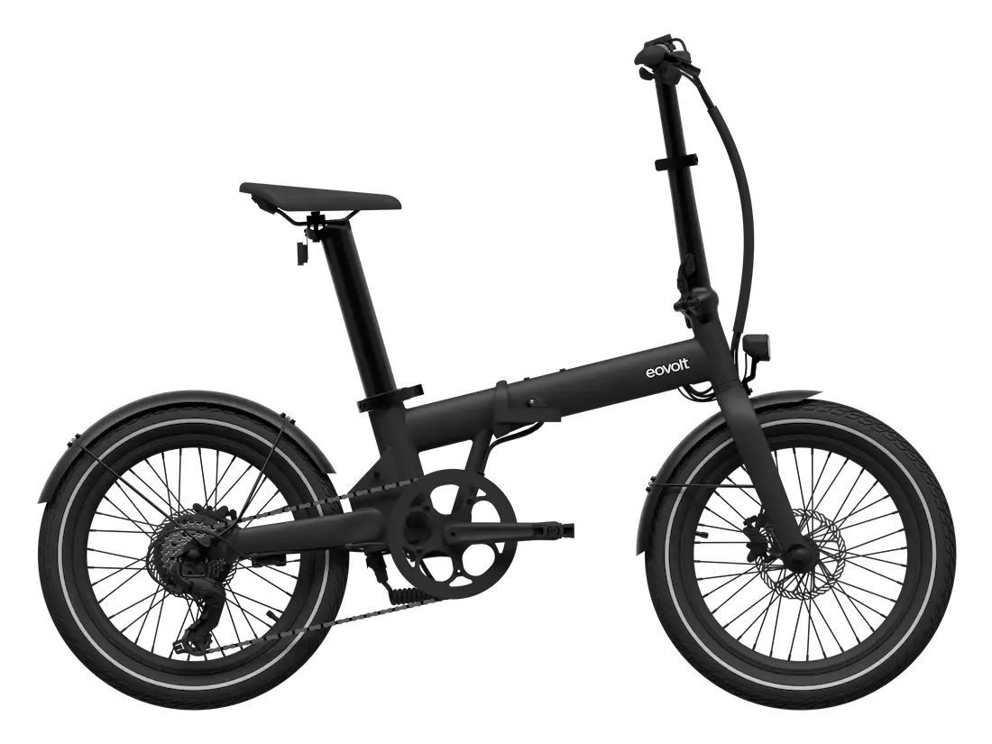 EOVOLT E-Bike EOVOLT Afternoon E-Faltrad 20 Zoll 250W Onyx Black, 7 Gang, 250 Wh, In 10 Sekunden klappbar, 70-100km Reichweite