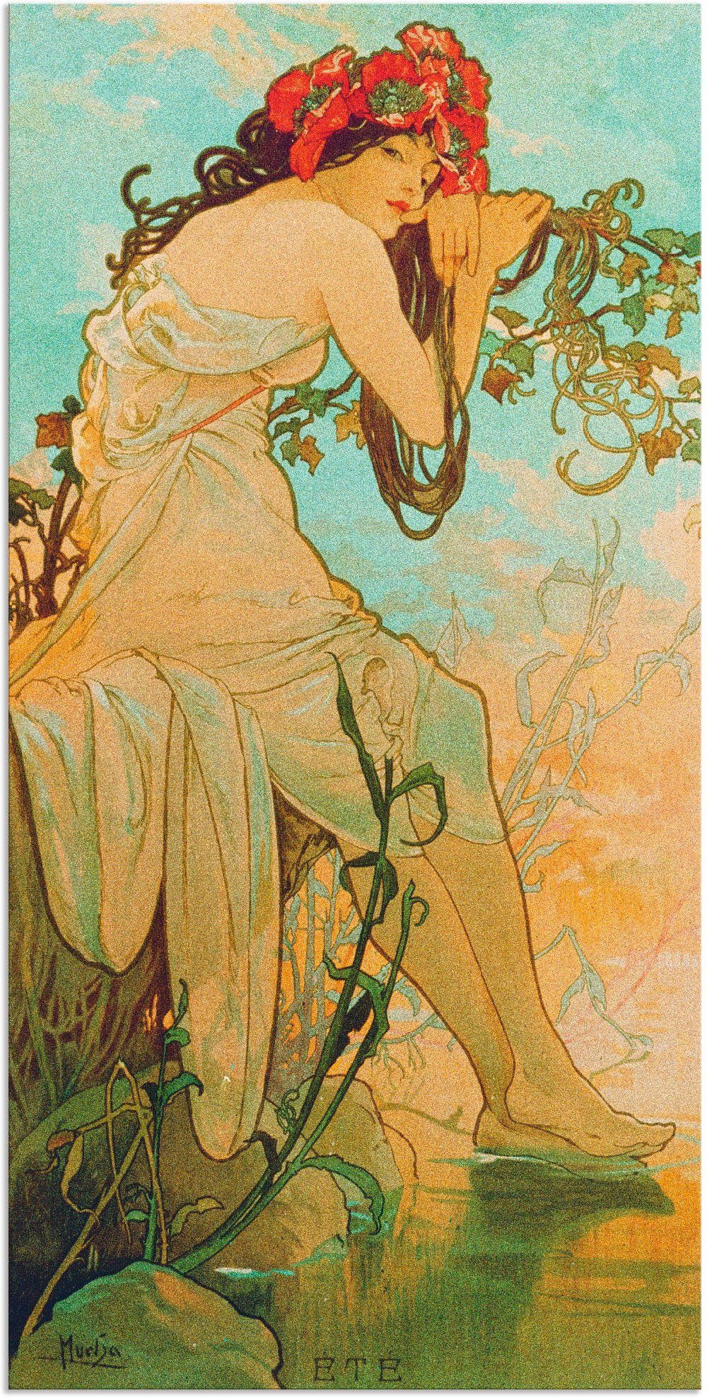 St), Sommer. Größen Artland als in Leinwandbild, oder (1 Wandbild Frau 1896., versch. Poster Jahreszeiten: Alubild, Wandaufkleber