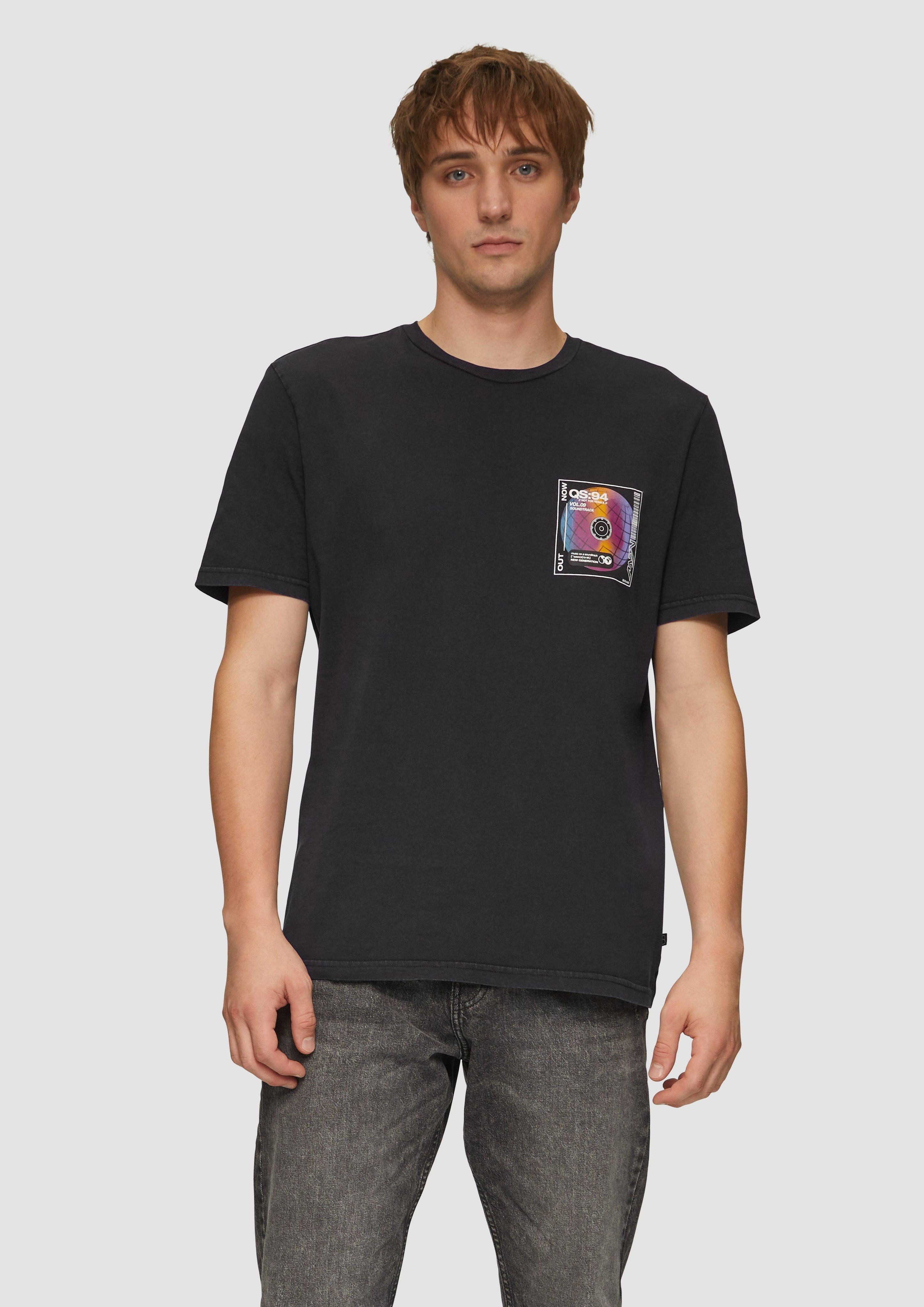 QS Kurzarmshirt Gewaschenes T-Shirt mit Front- günstig online kaufen