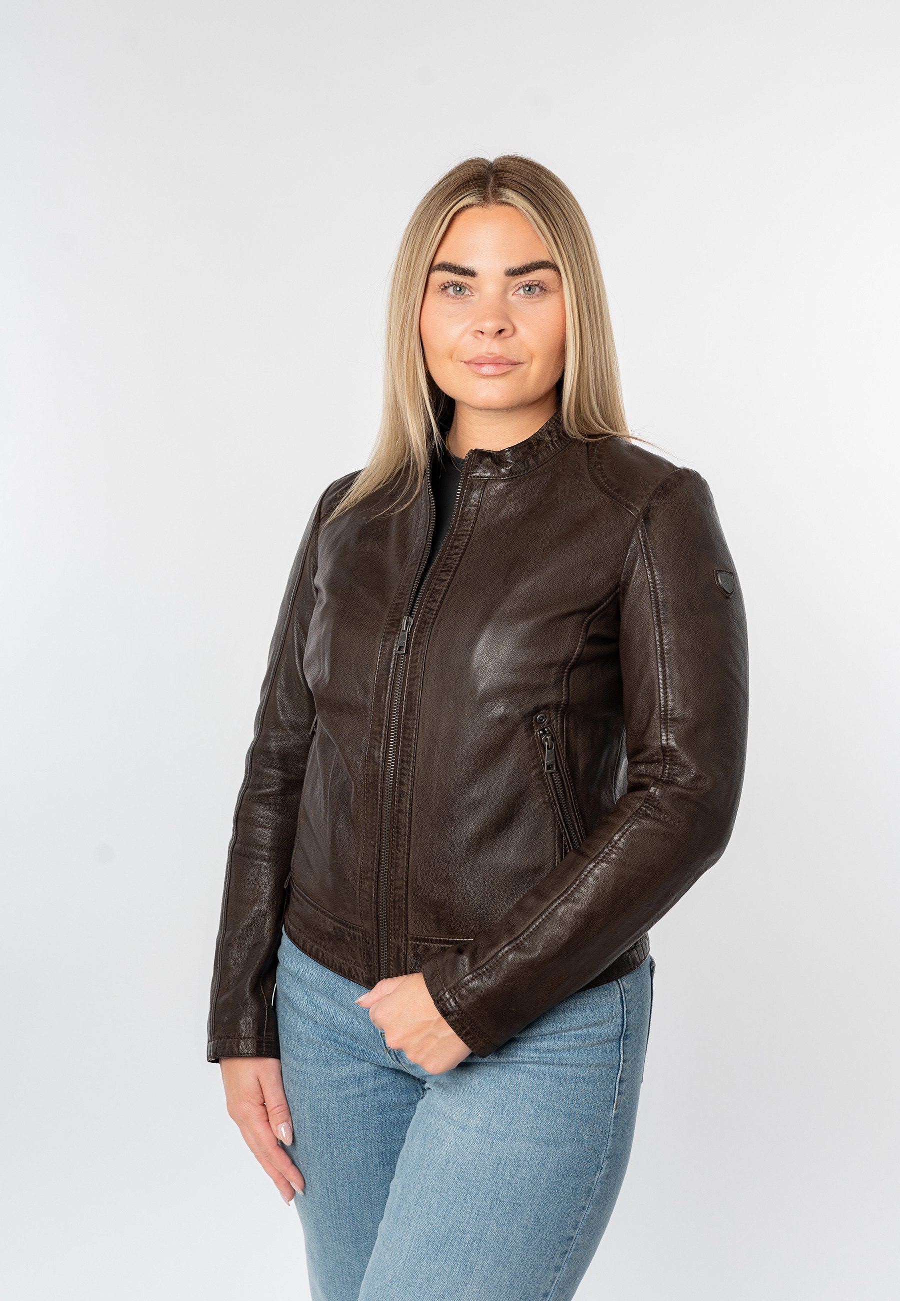 Mauritius Lederjacke MWYouvie mit Stehkragen günstig online kaufen