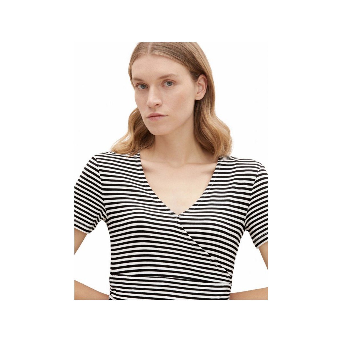 stripe horizontal TOM schwarz TAILOR black (1-tlg) Jerseykleid